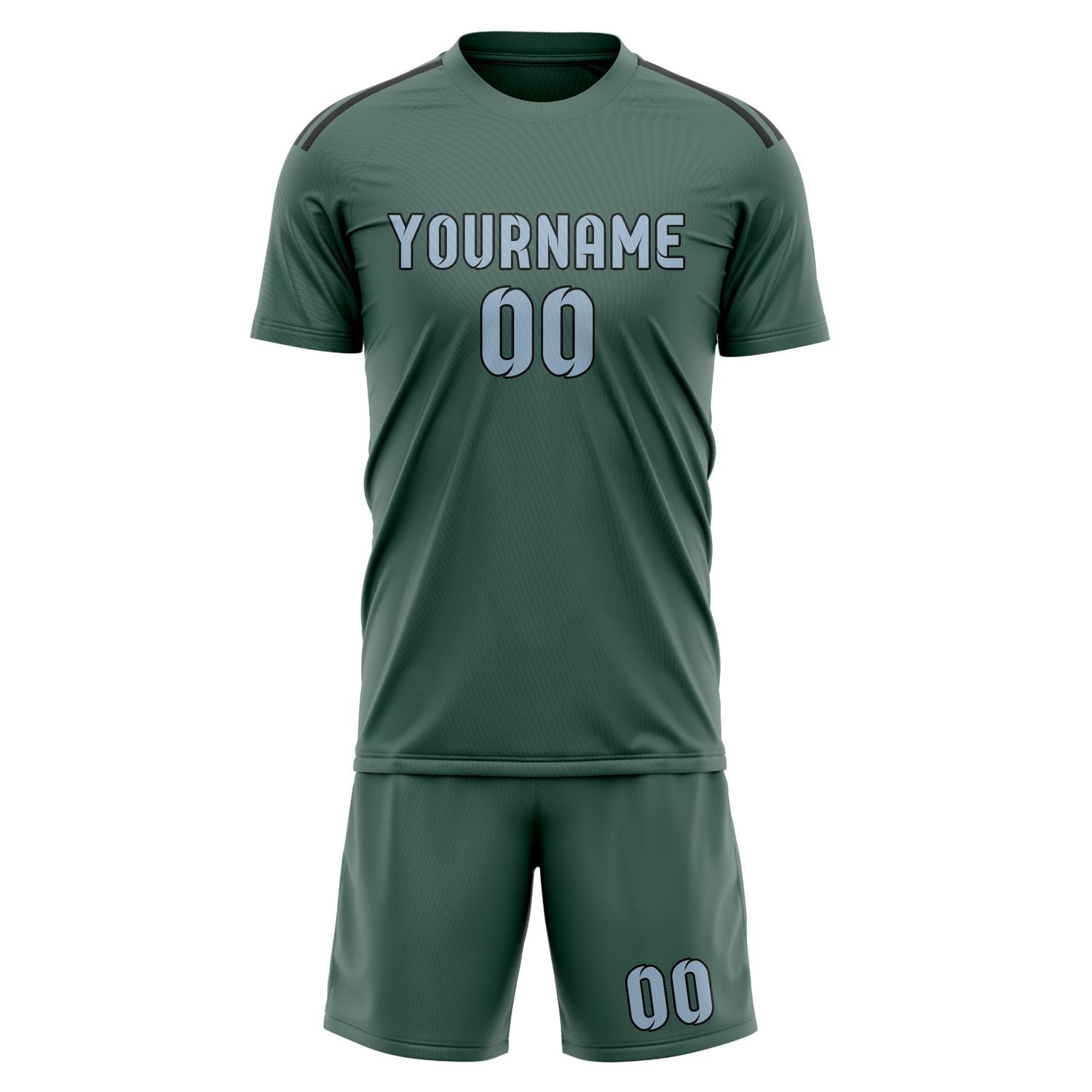 Custom Blue Green Light Blue Soccer Set