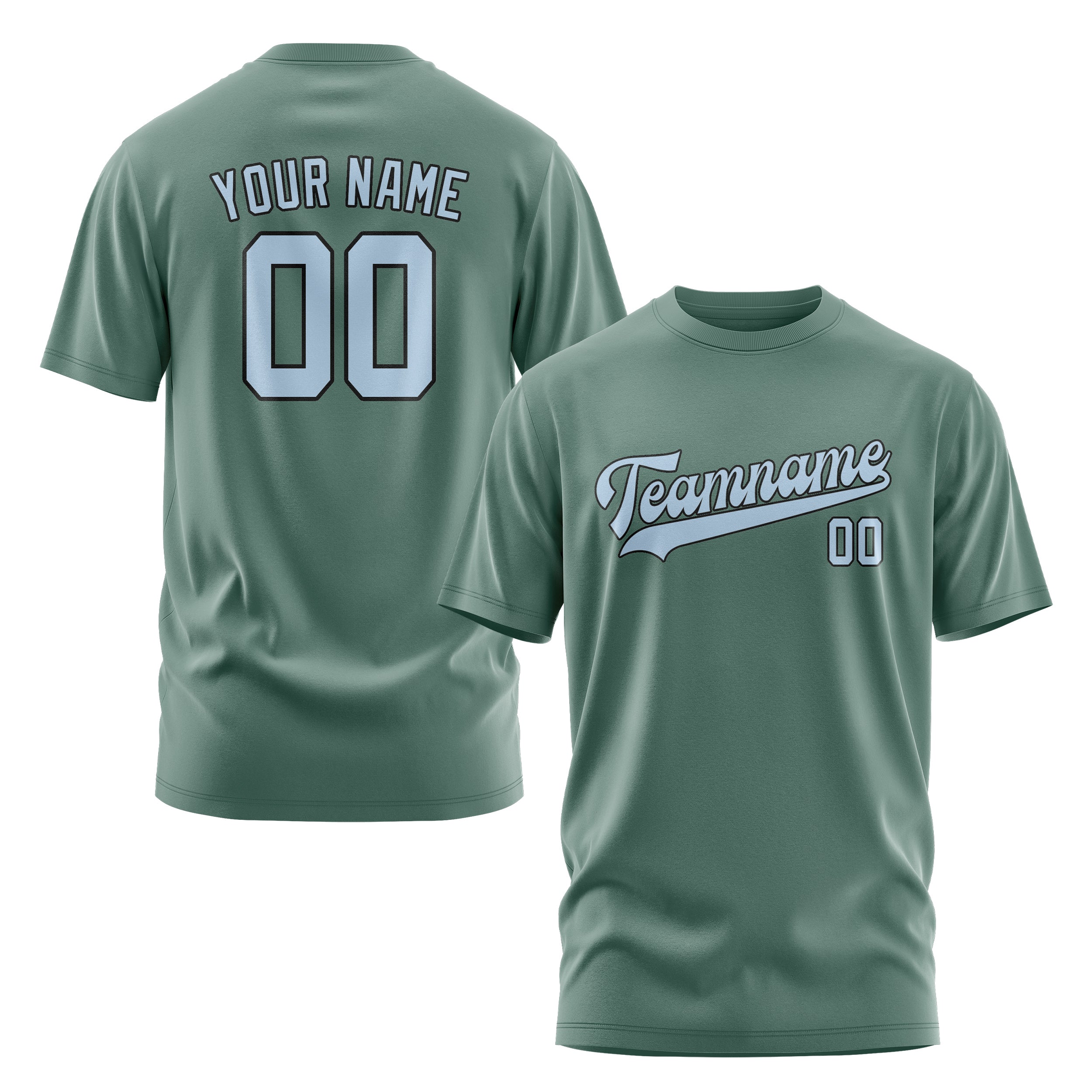 Custom Blue Green Light Blue T-Shirt
