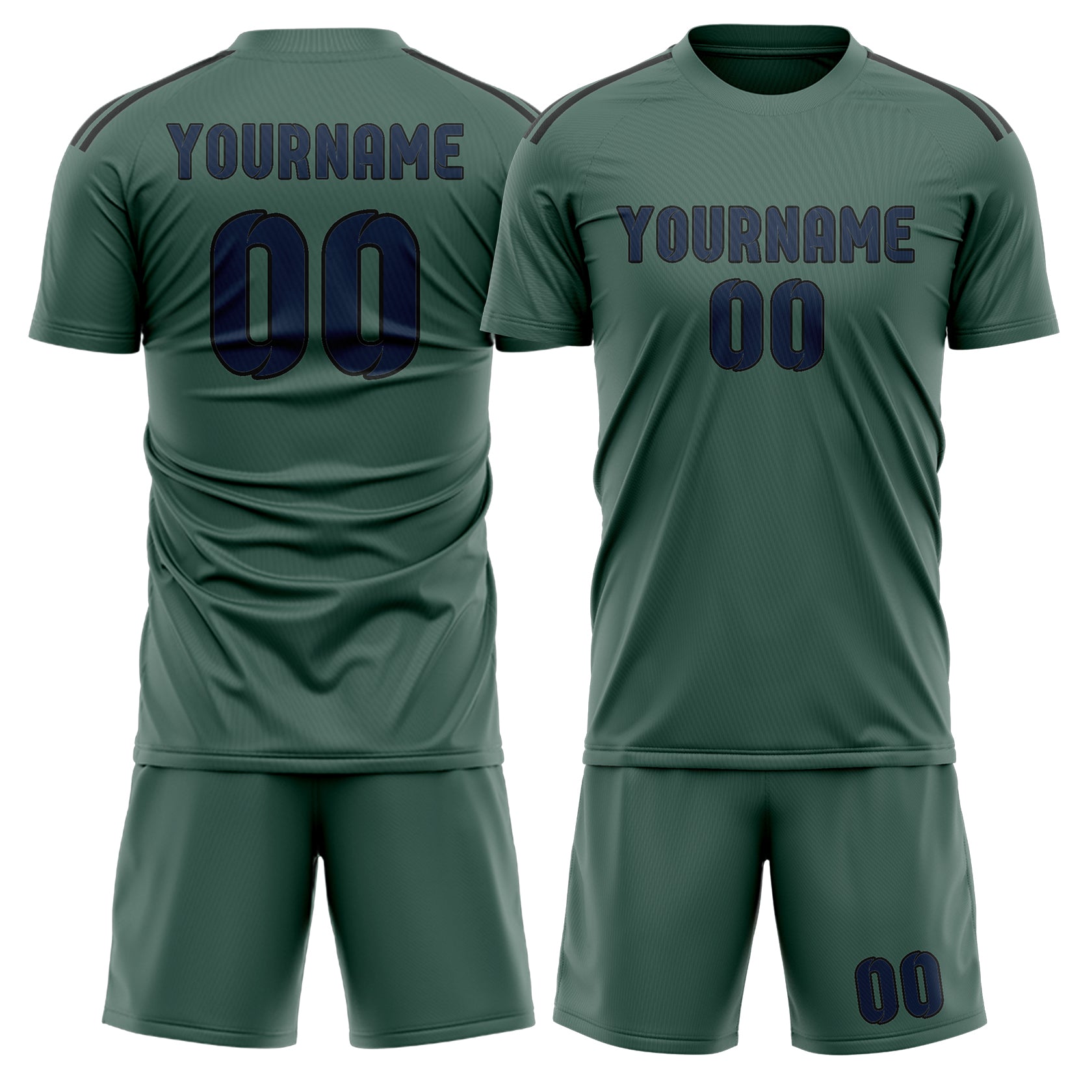 Custom Blue Green Blue Soccer Set
