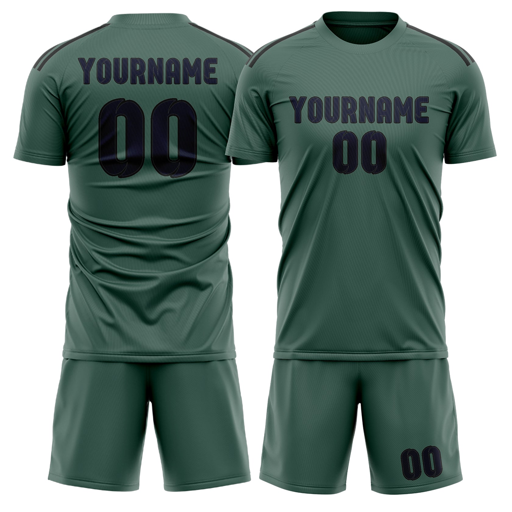 Custom Blue Green Navy Soccer Set