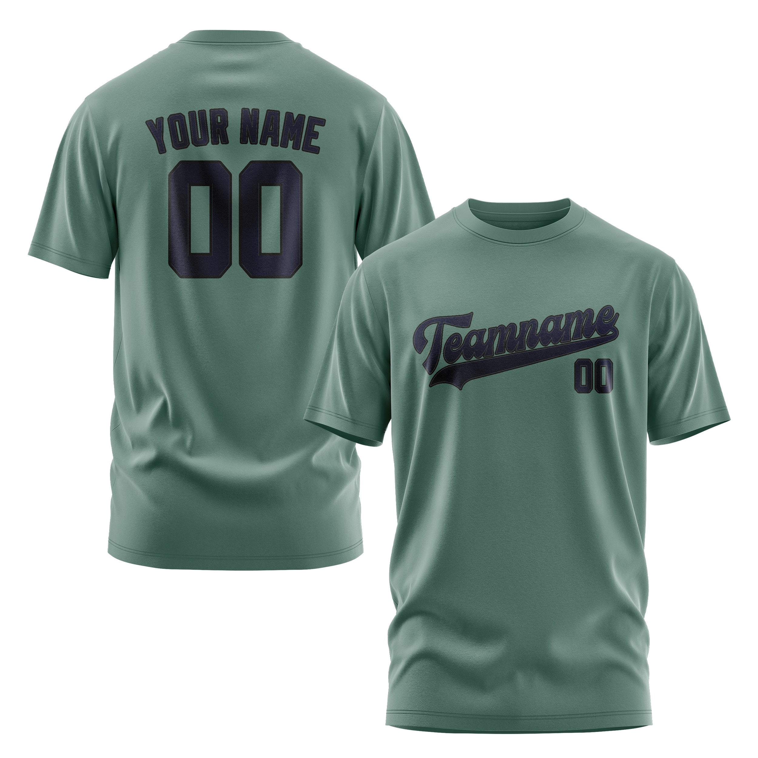 Custom Blue Green Navy T-Shirt