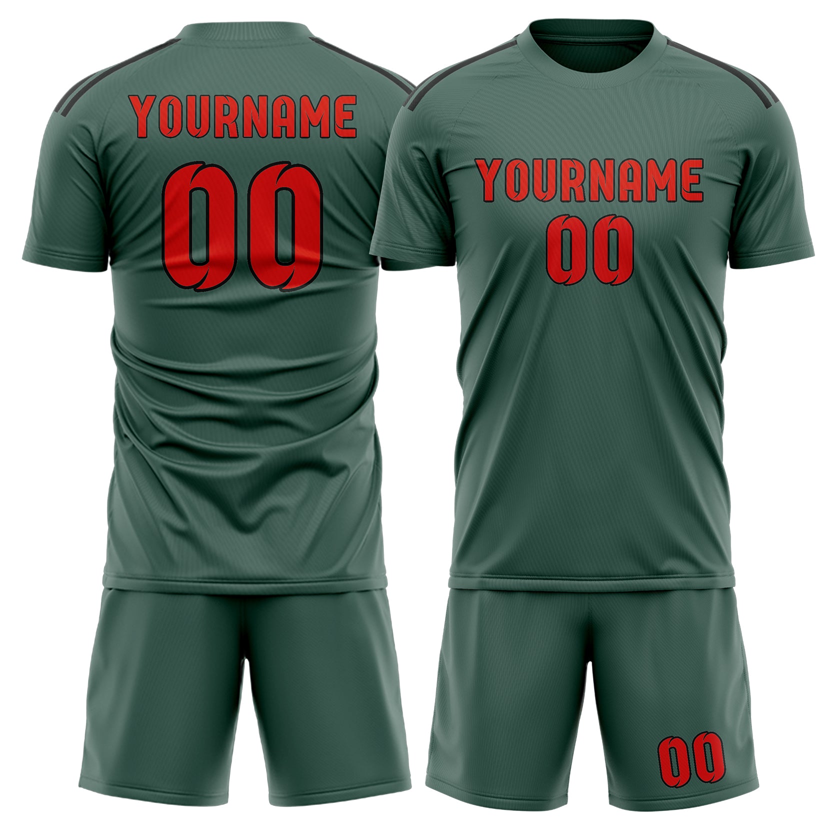 Custom Blue Green Orange Red Soccer Set
