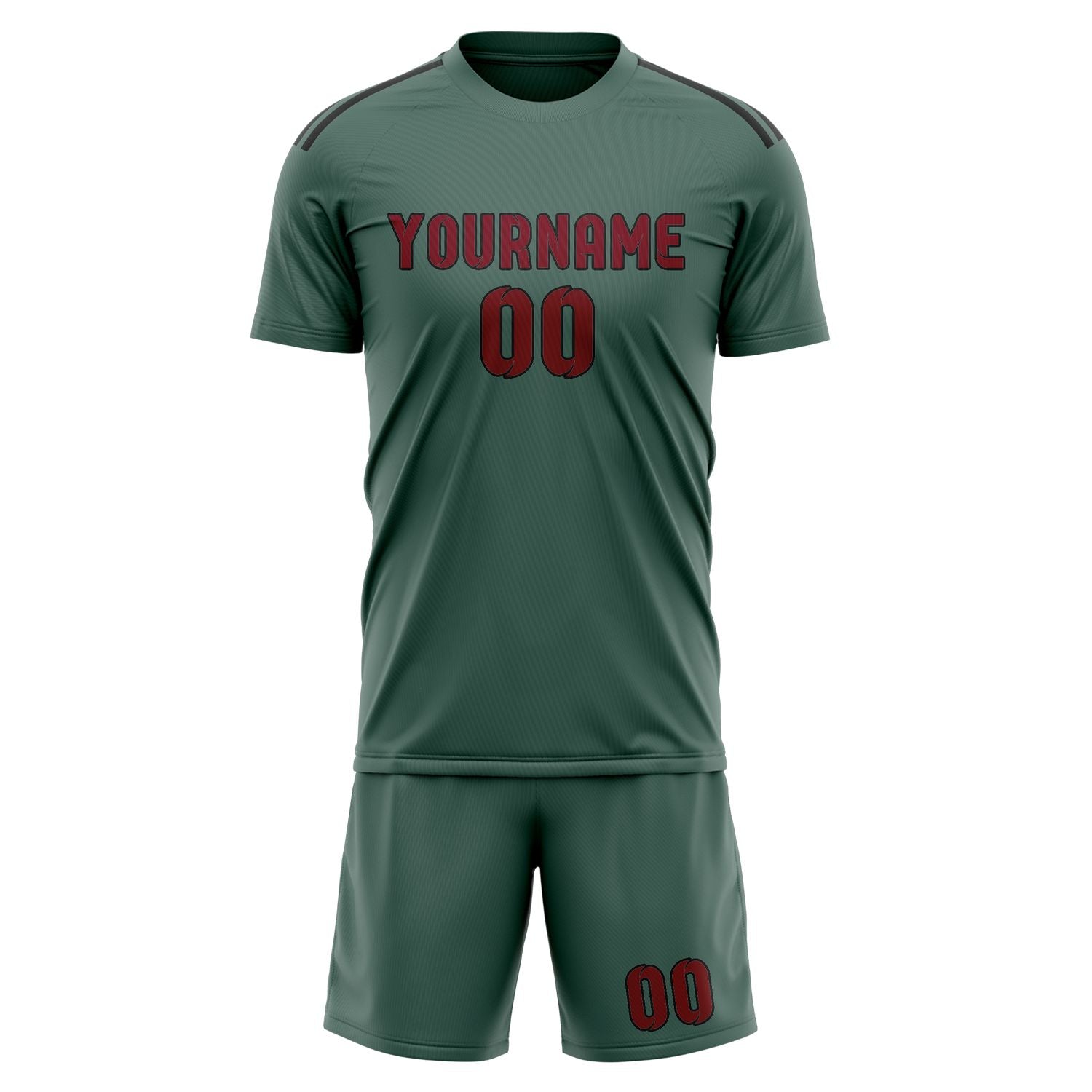 Custom Blue Green Crimson Red Soccer Set