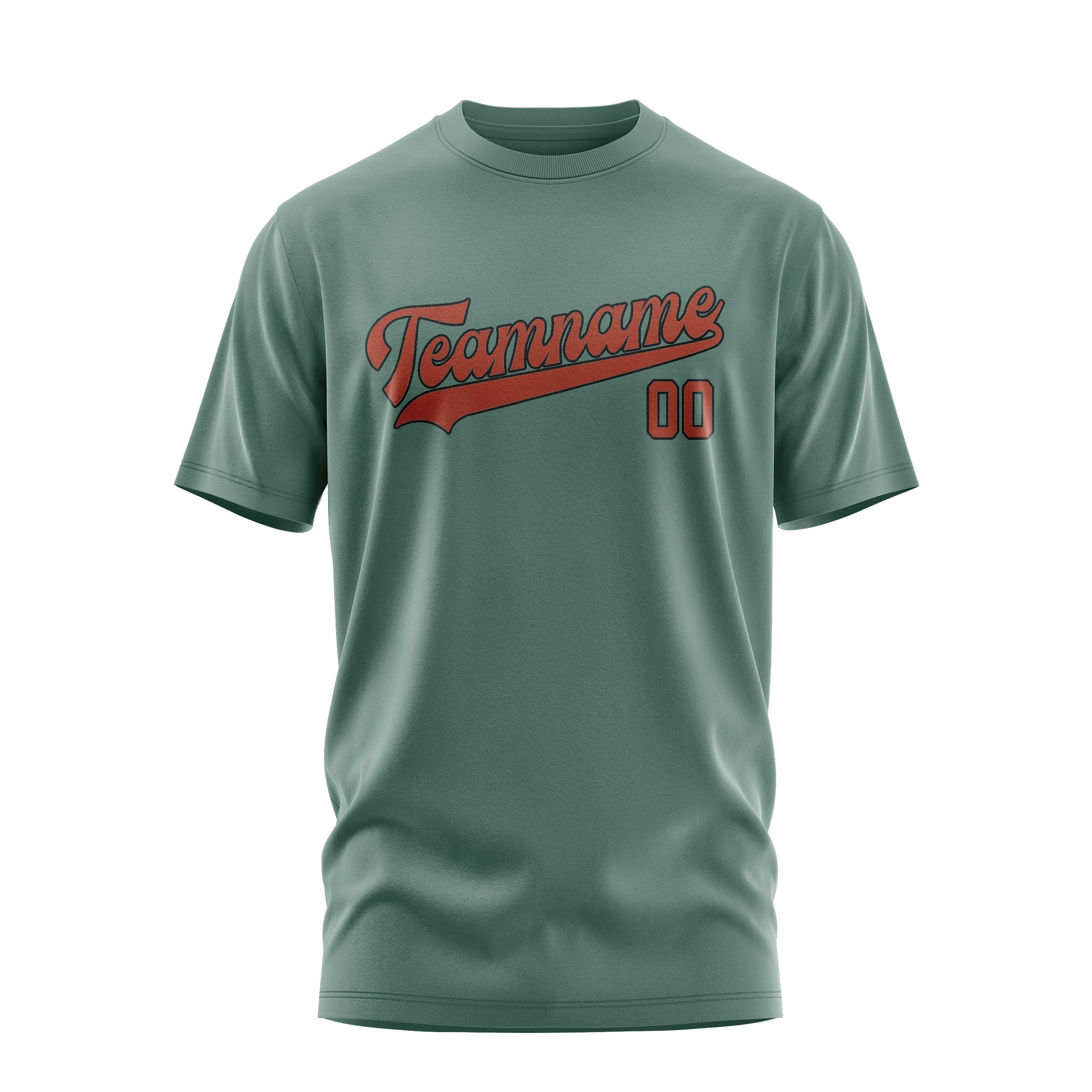 Custom Blue Green Coral Red T-Shirt