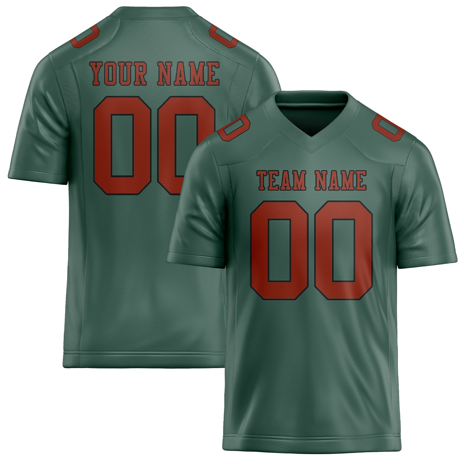 Custom Blue Green Coral Red Football Jersey