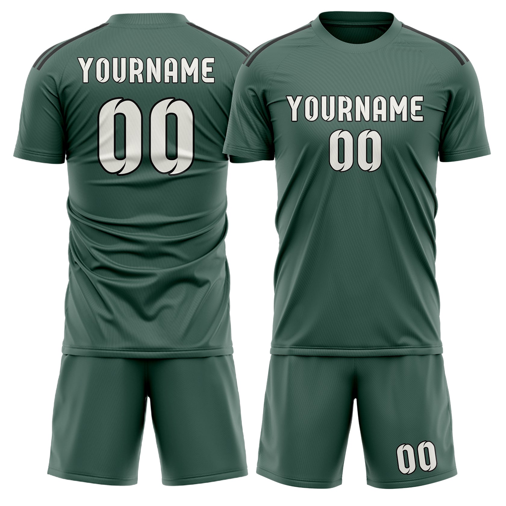 Custom Blue Green White Soccer Set