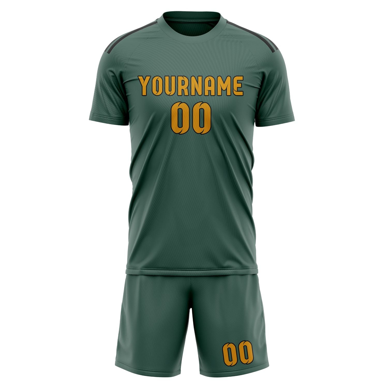 Custom Blue Green Yellow Soccer Set