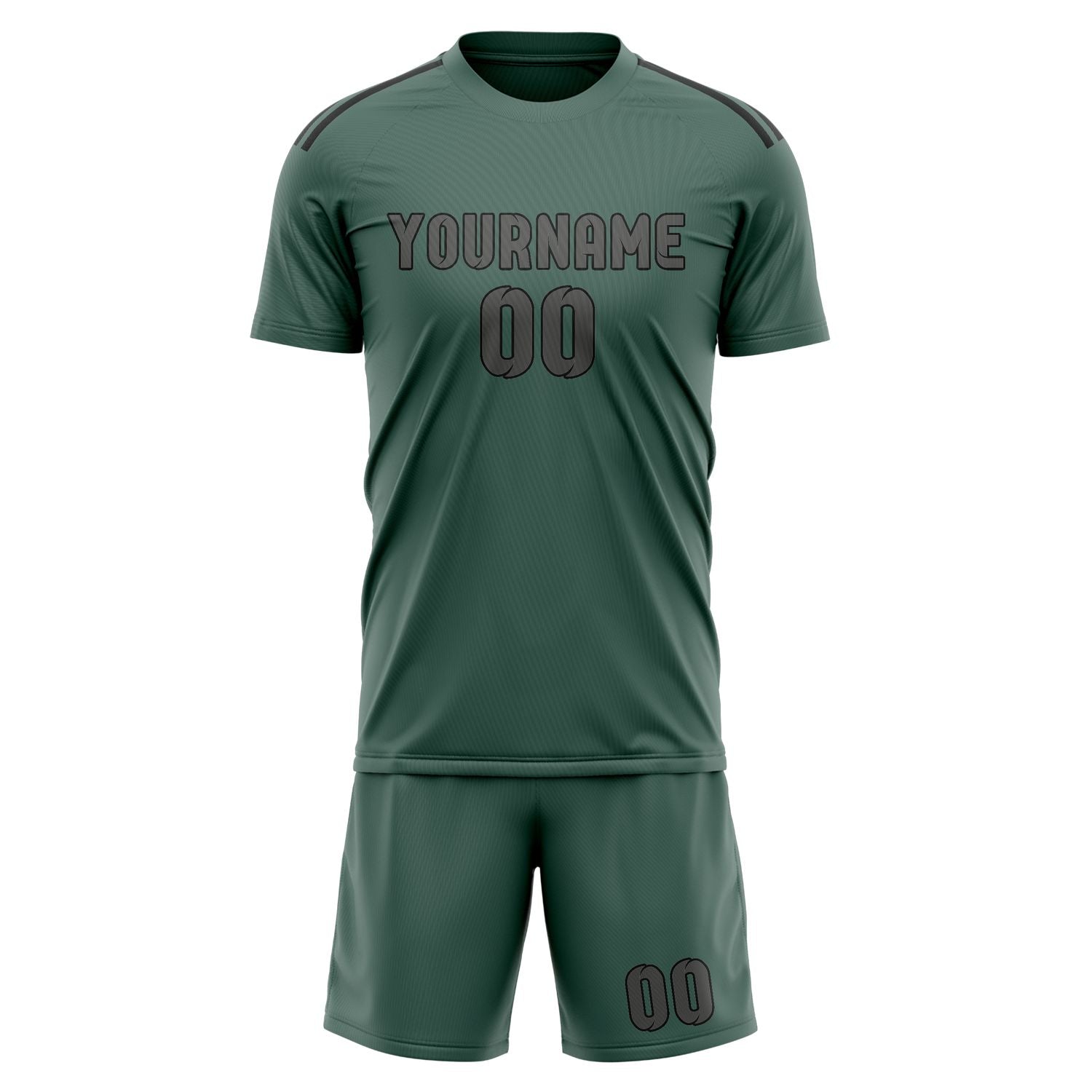 Custom Blue Green Dark Grey Soccer Set