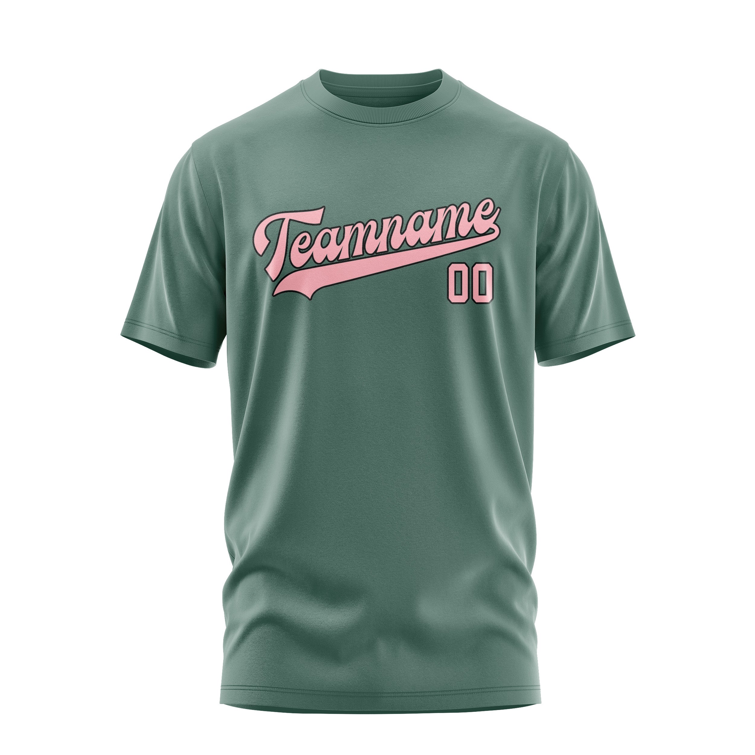 Custom Blue Green Light Pink T-Shirt