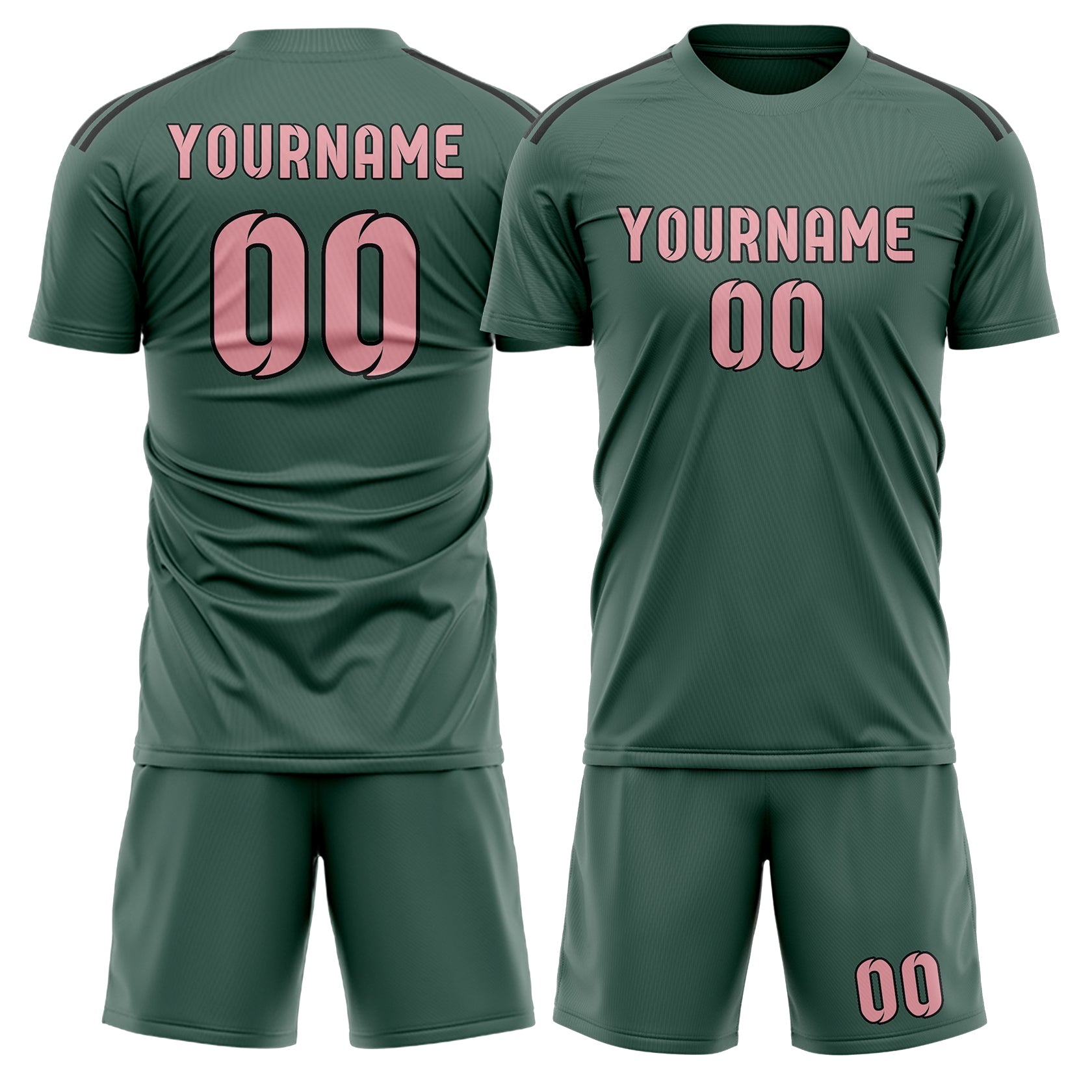 Custom Blue Green Light Pink Soccer Set