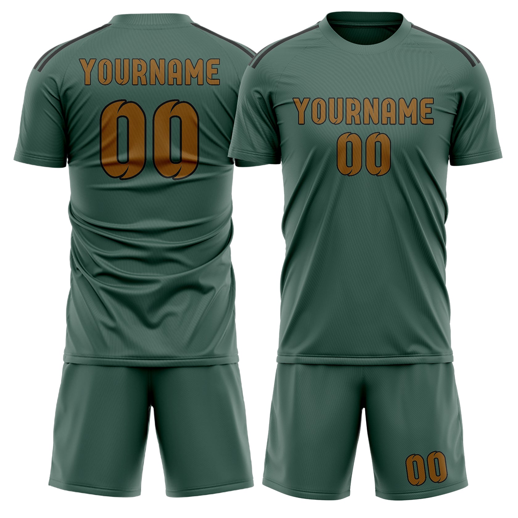 Custom Blue Green Khaki Soccer Set