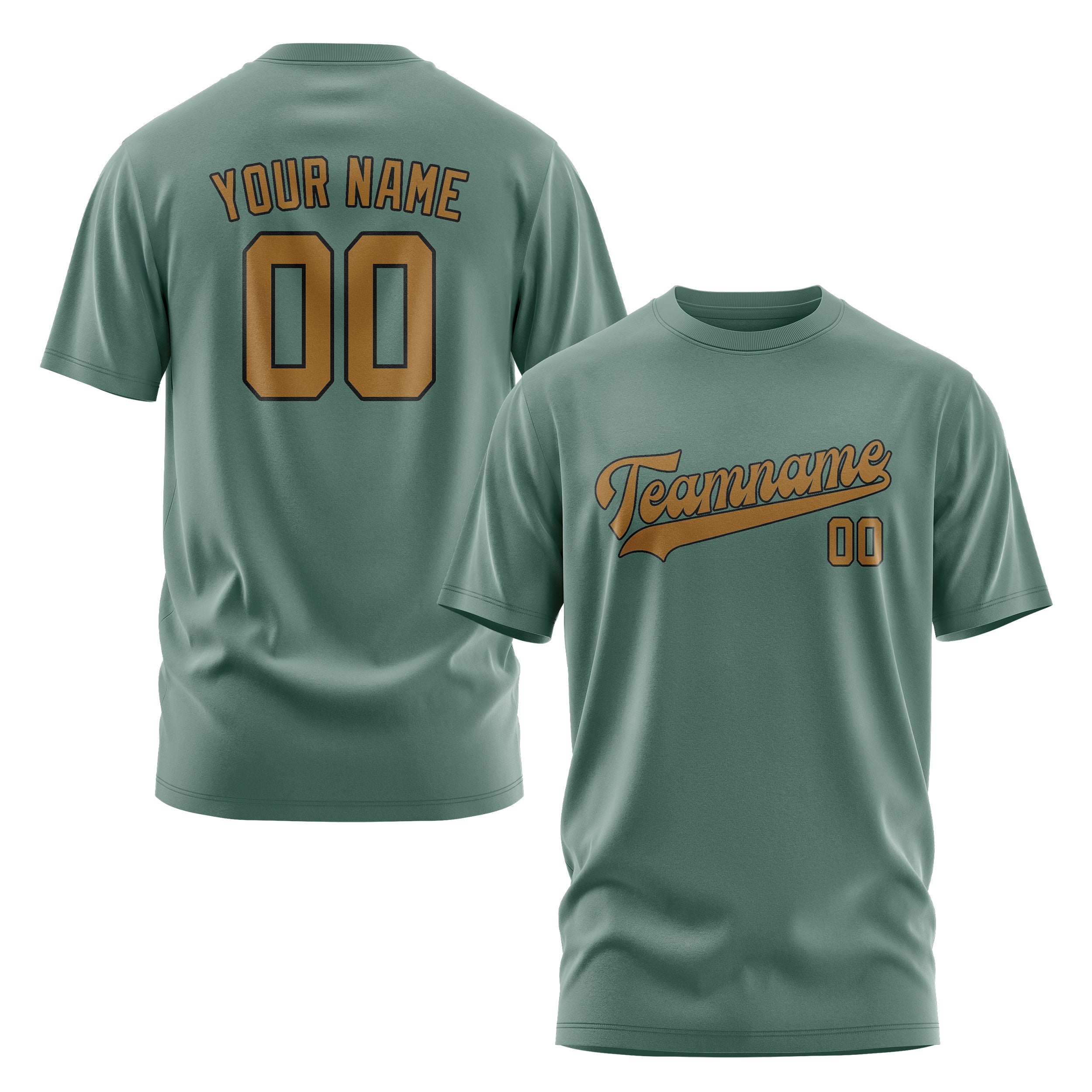 Custom Blue Green Khaki T-Shirt