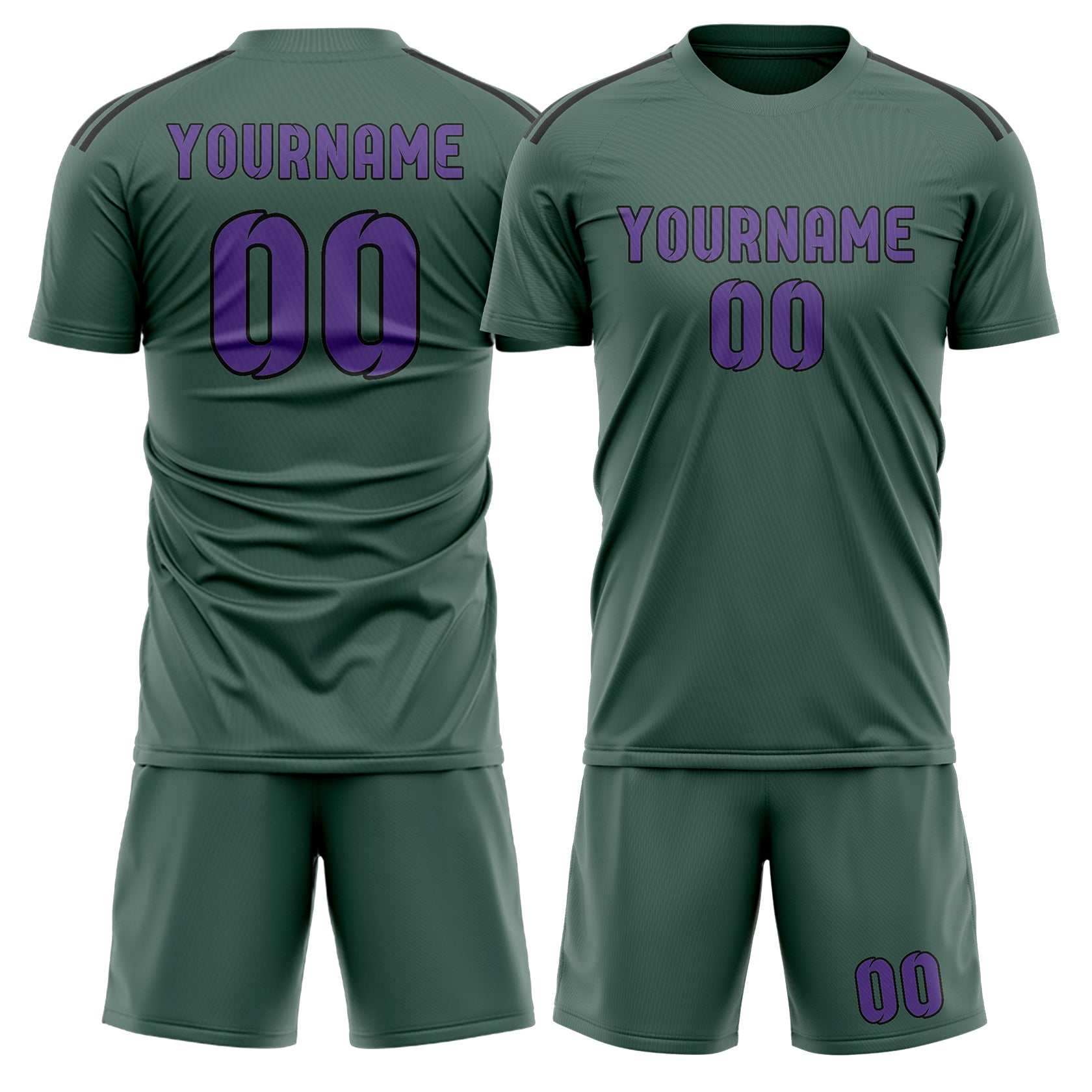 Custom Blue Green Light Purple Soccer Set