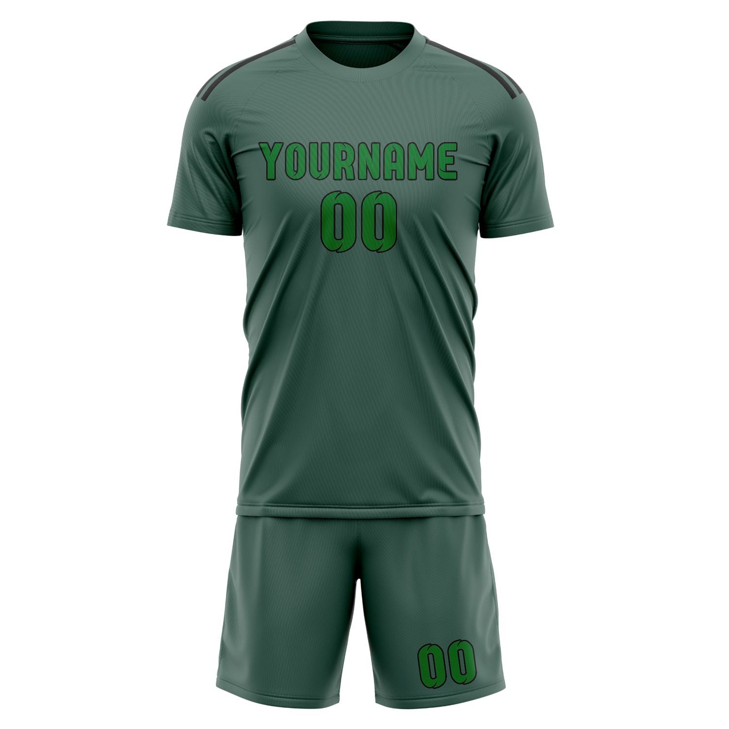 Custom Blue Green Emerald Green Soccer Set