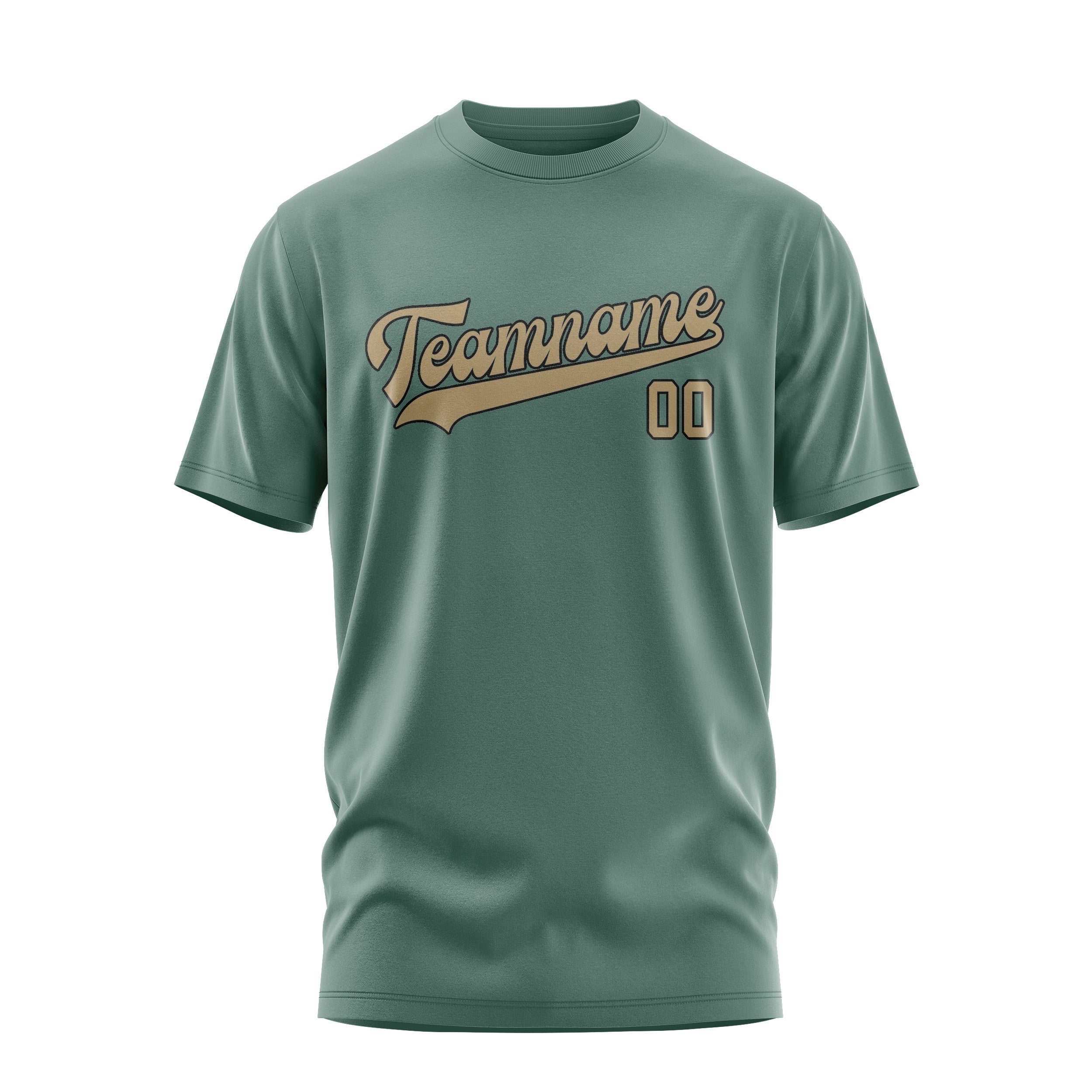 Custom Blue Green Light Khaki T-Shirt