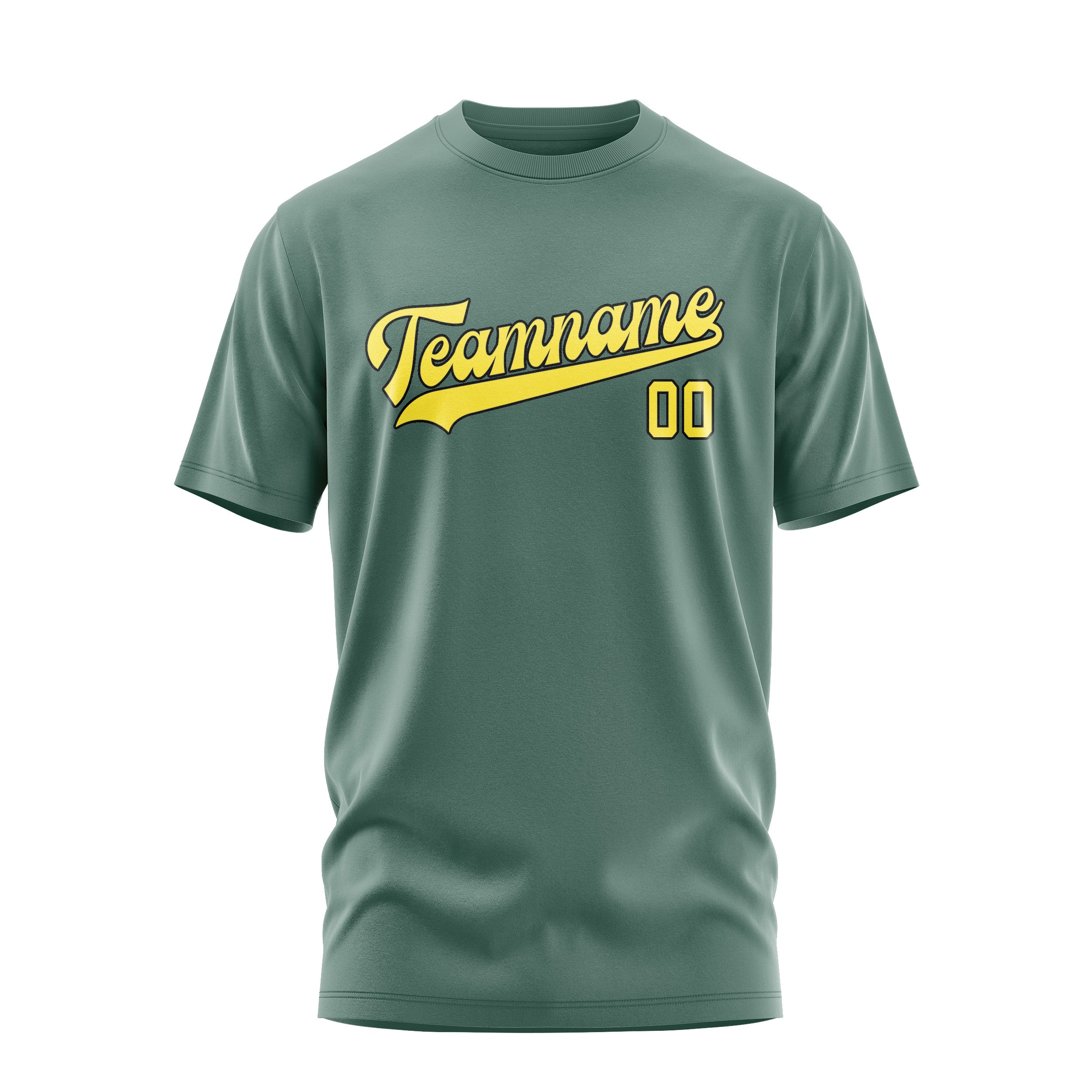 Custom Blue Green Light Yellow T-Shirt