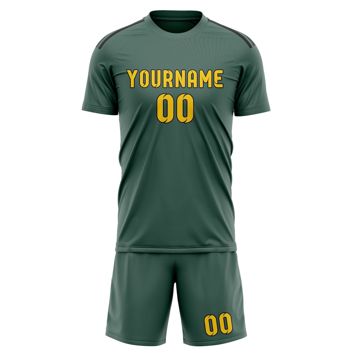 Custom Blue Green Gold Soccer Set