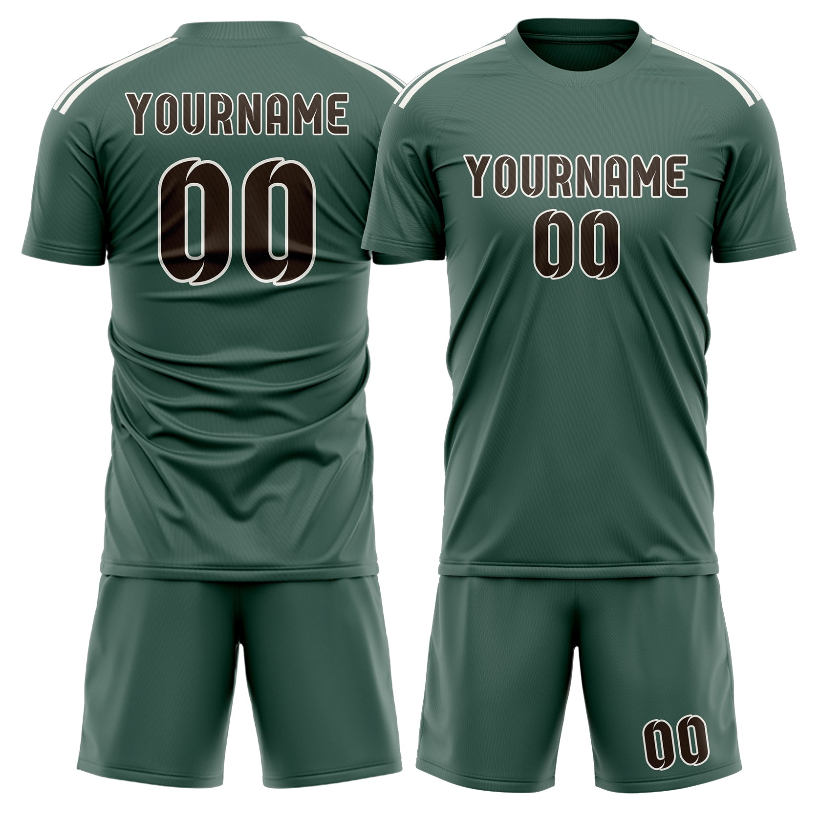 Custom Blue Green Brown Soccer Set