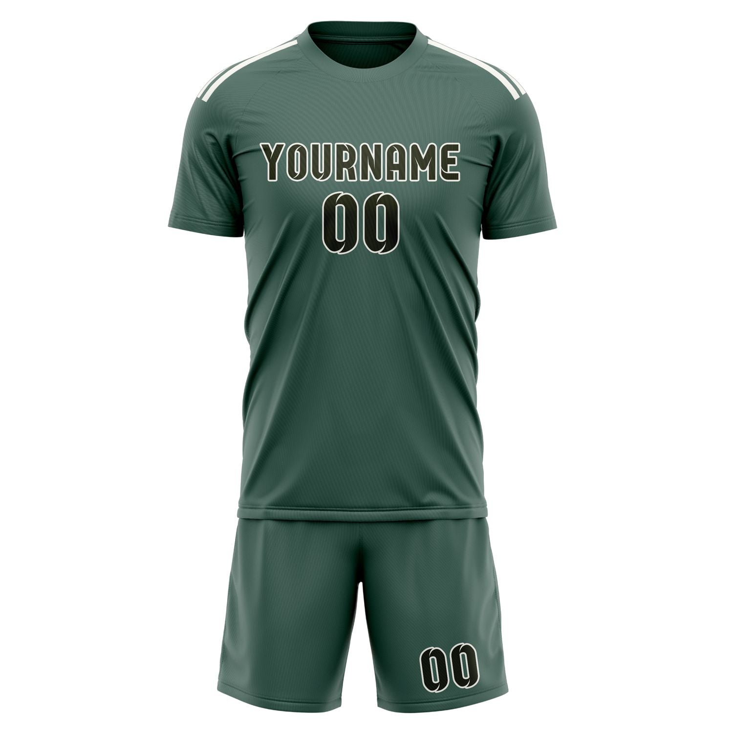 Custom Blue Green Olive Soccer Set