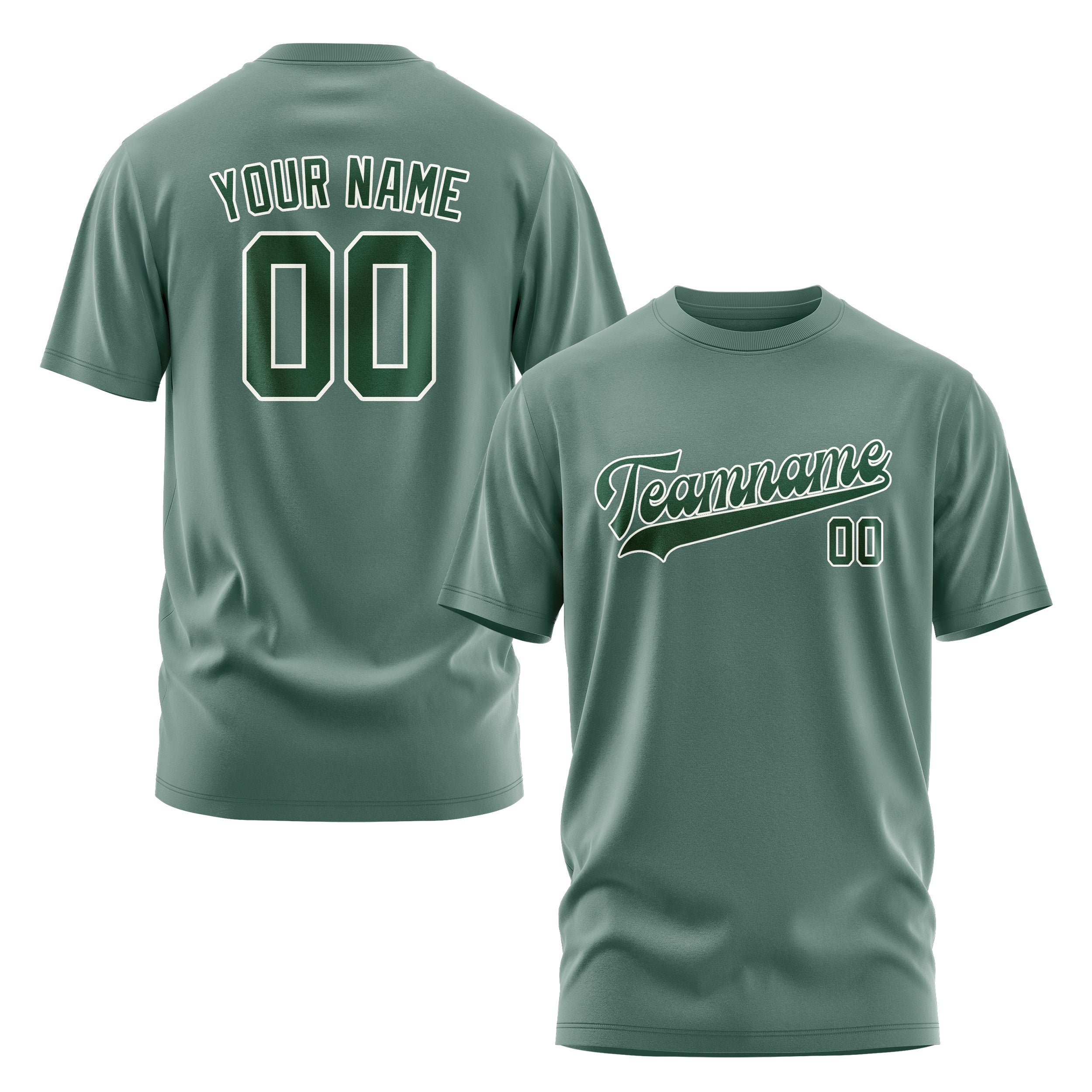 Custom Blue Green Green T-Shirt