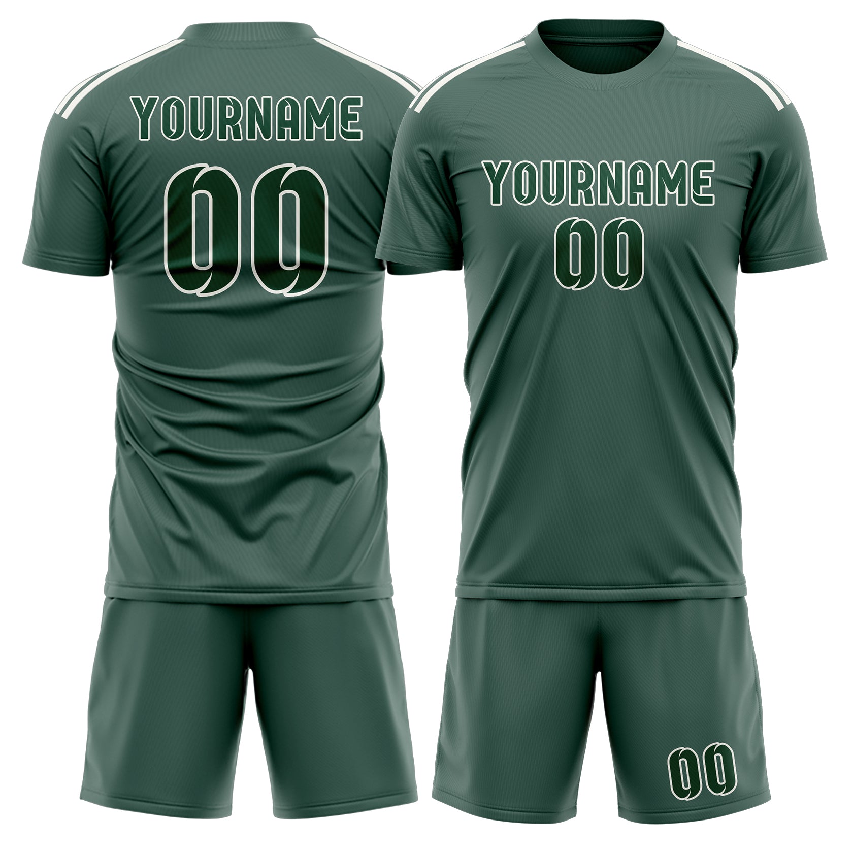 Custom Blue Green Green Soccer Set