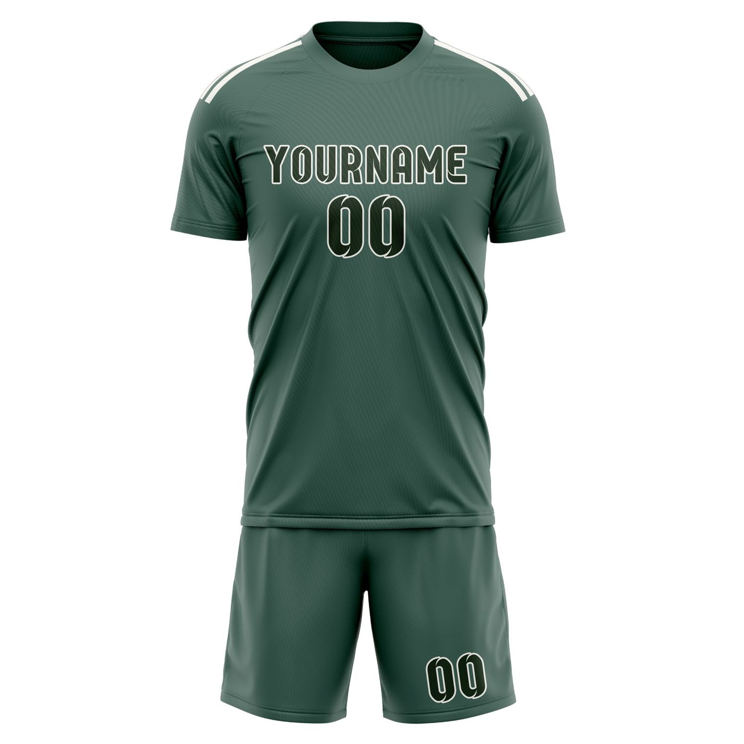 Custom Blue Green Dark Green Soccer Set
