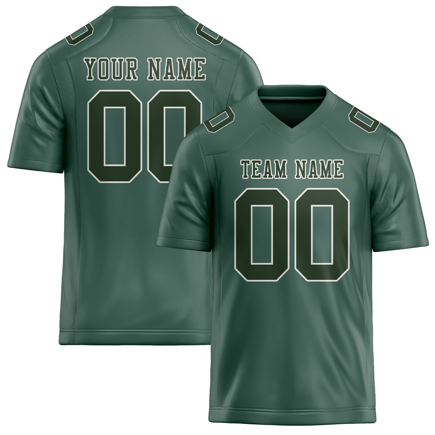Custom Blue Green Dark Green Football Jersey