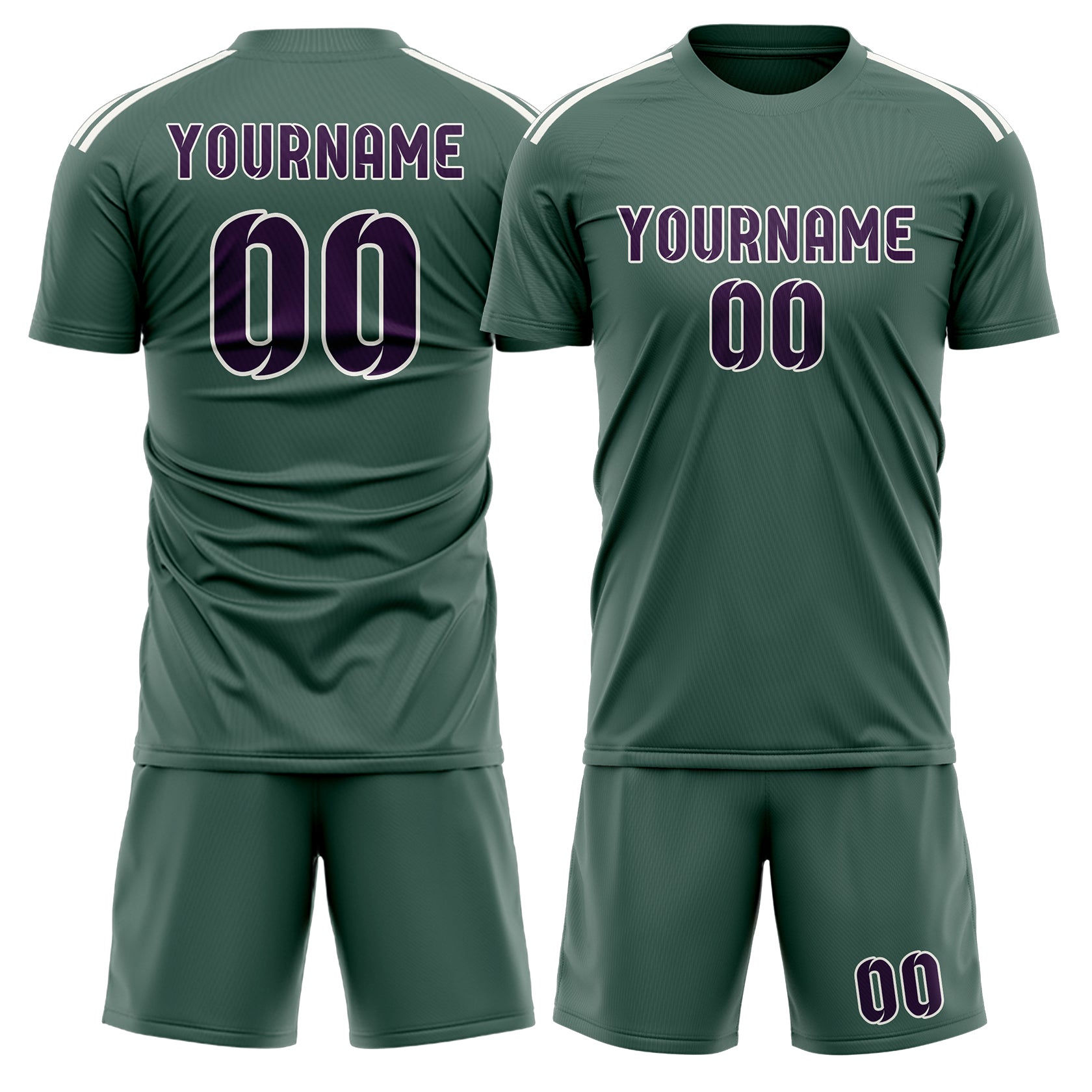 Custom Blue Green Purple Soccer Set