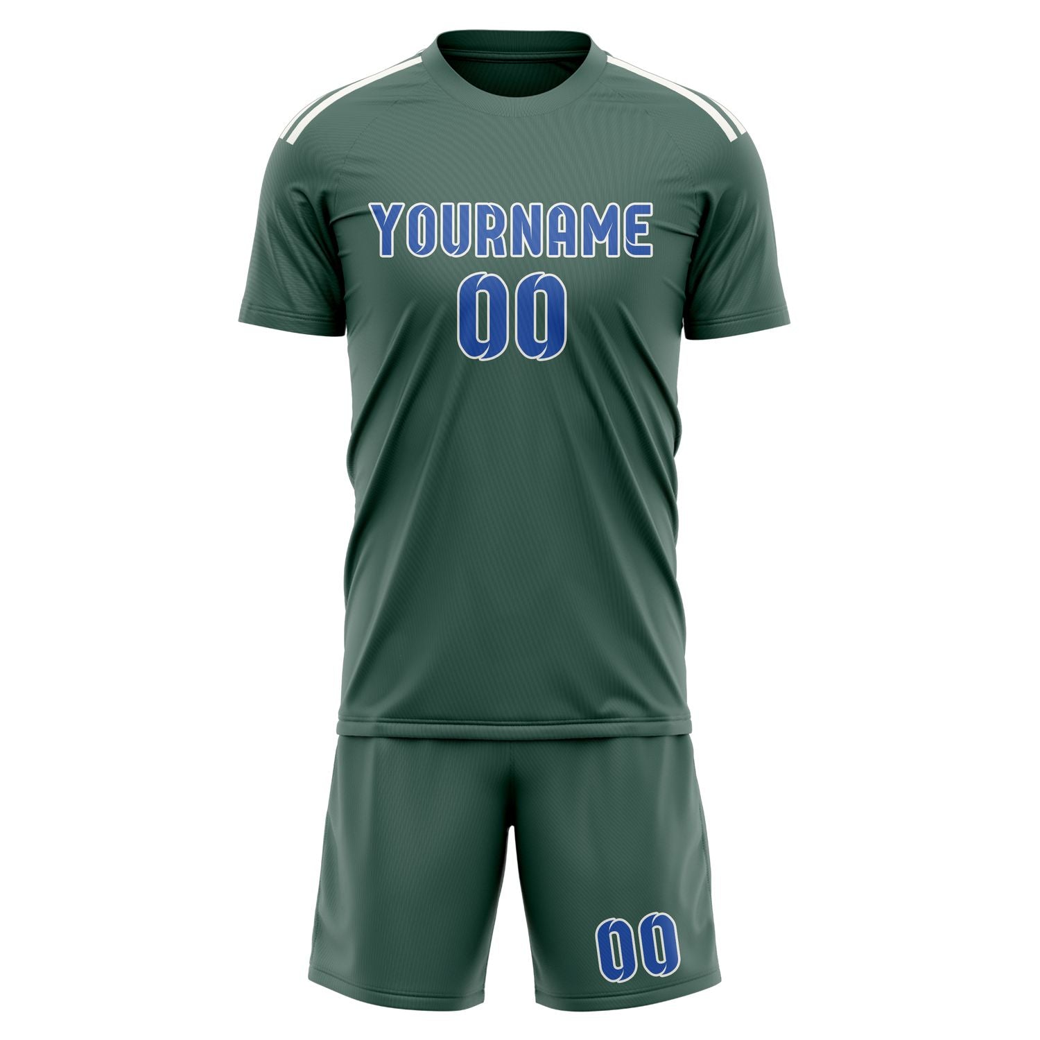 Custom Blue Green Sky Blue Soccer Set