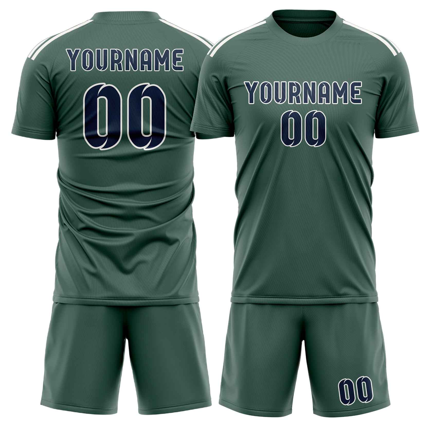Custom Blue Green Blue Soccer Set