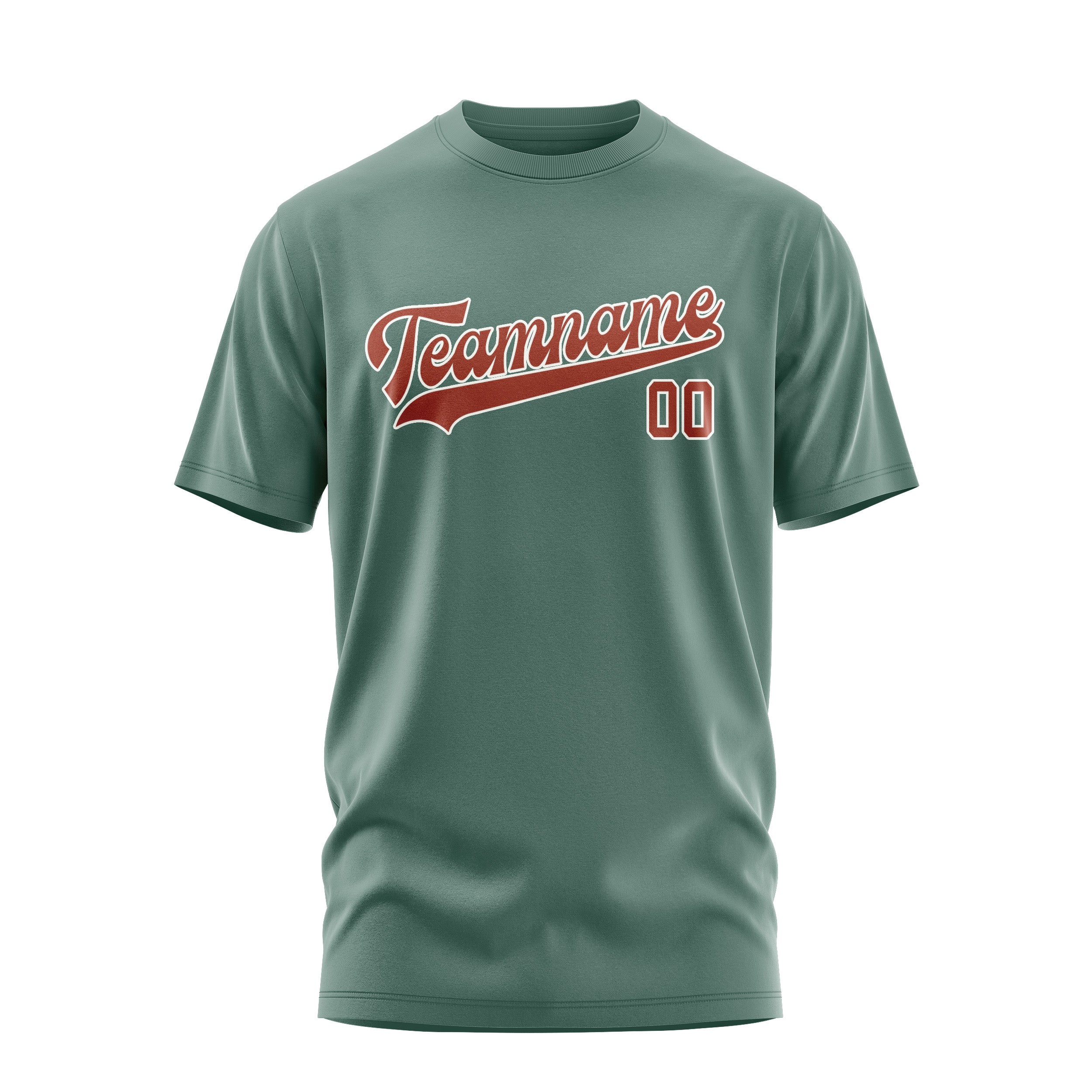Custom Blue Green Coral Red T-Shirt