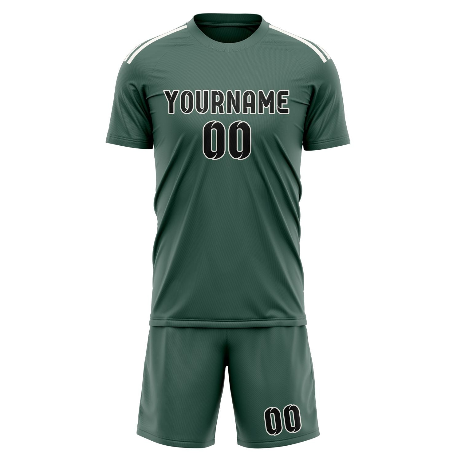 Custom Blue Green Black Soccer Set
