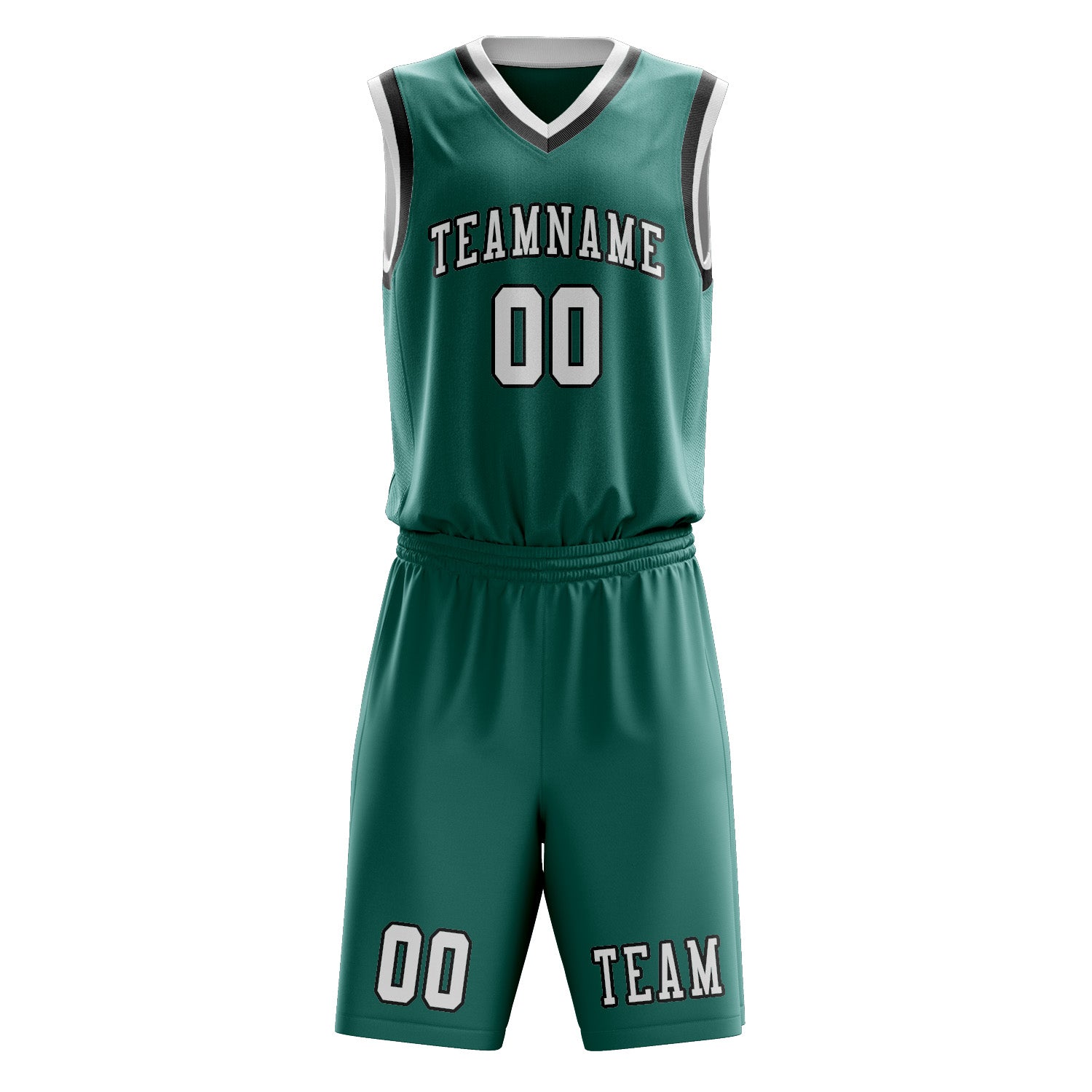 Custom Blue Green White Basketball Set