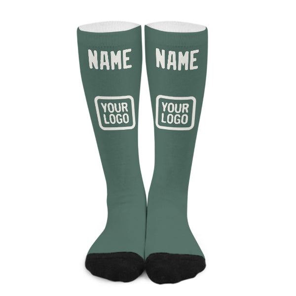 Custom Blue Green White Knee-High Sock