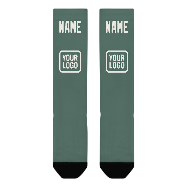 Custom Blue Green White Knee-High Sock