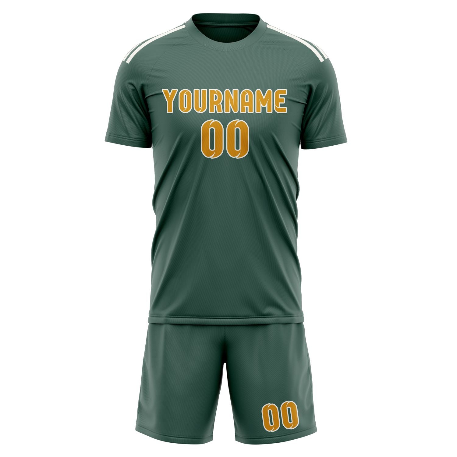 Custom Blue Green Yellow Soccer Set