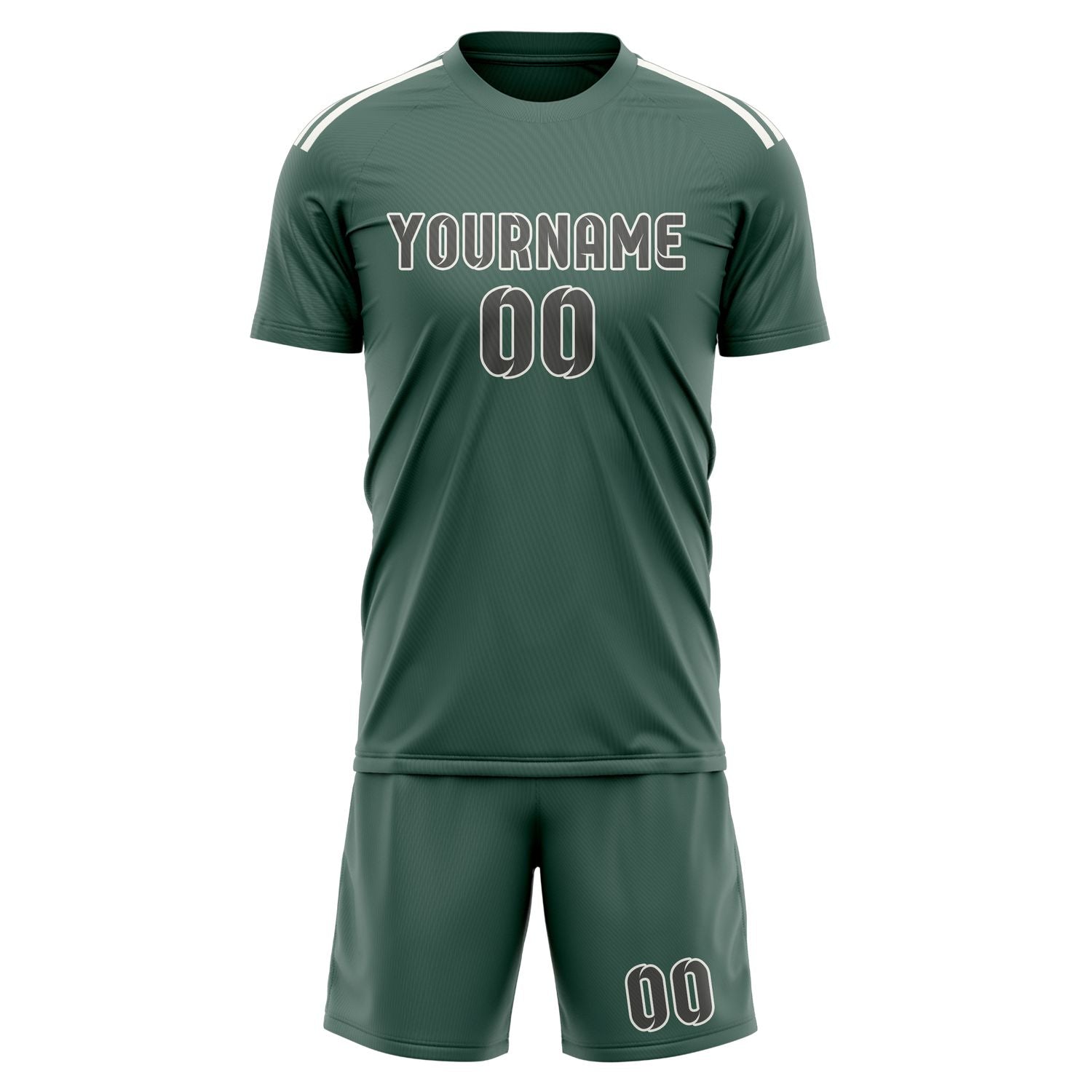Custom Blue Green Dark Grey Soccer Set