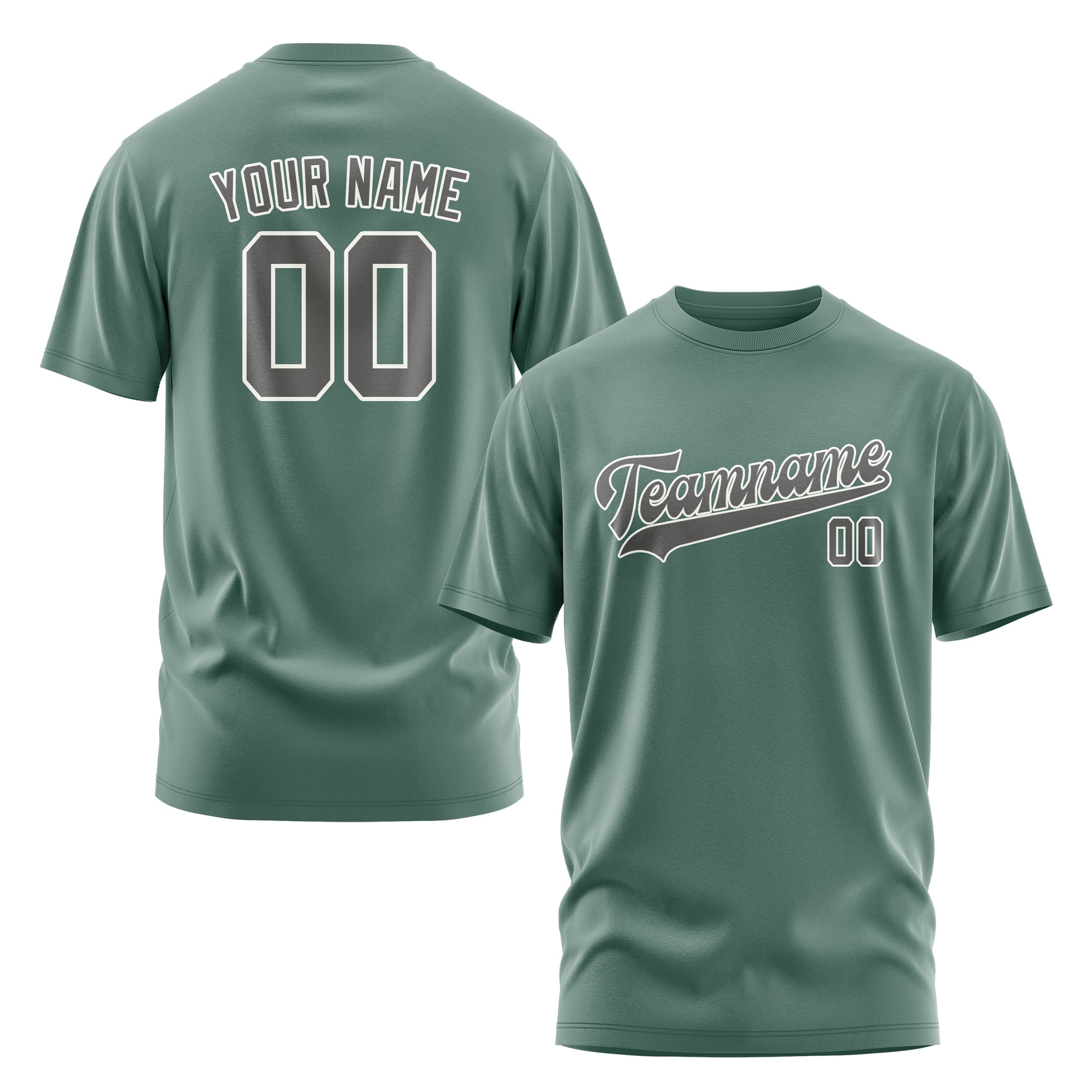 Custom Blue Green Dark Grey T-Shirt