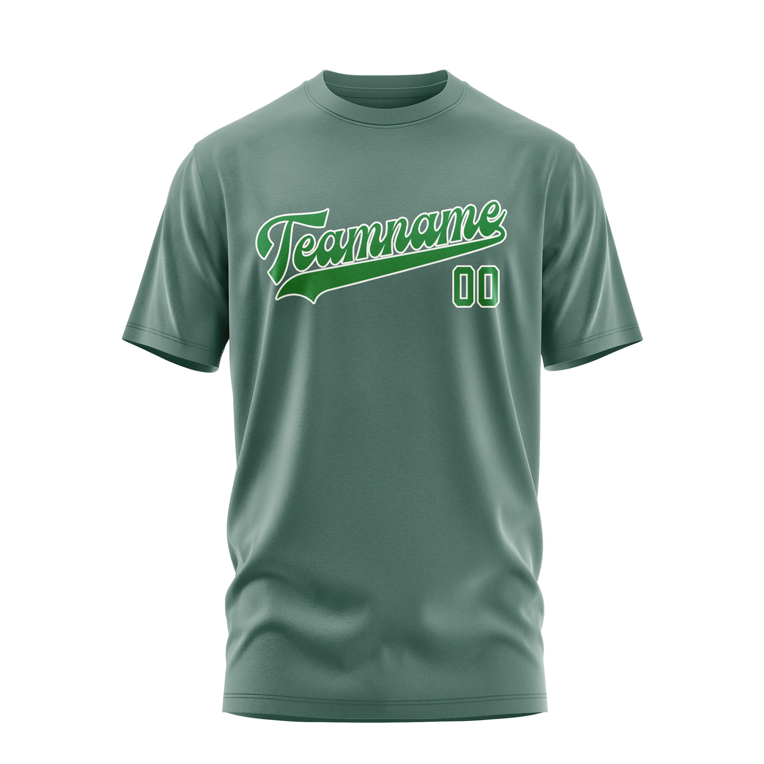 Custom Blue Green Emerald Green T-Shirt
