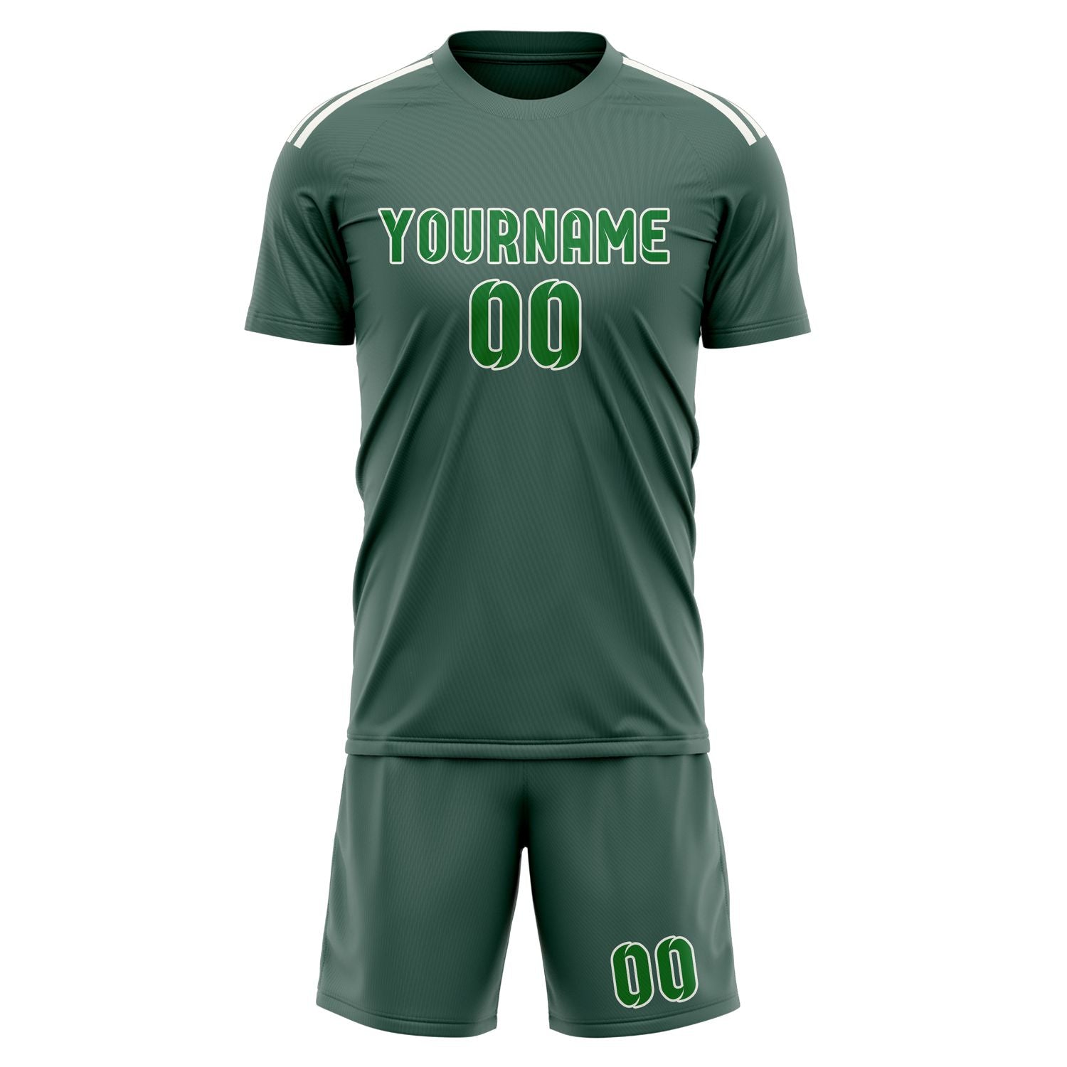 Custom Blue Green Emerald Green Soccer Set