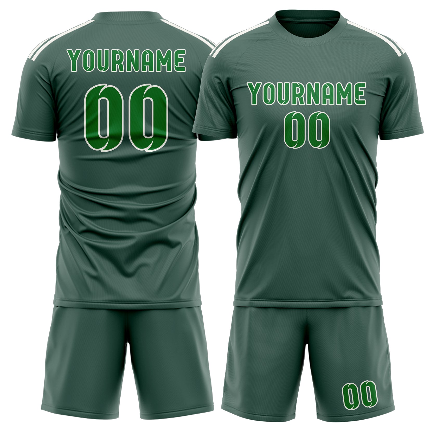 Custom Blue Green Emerald Green Soccer Set