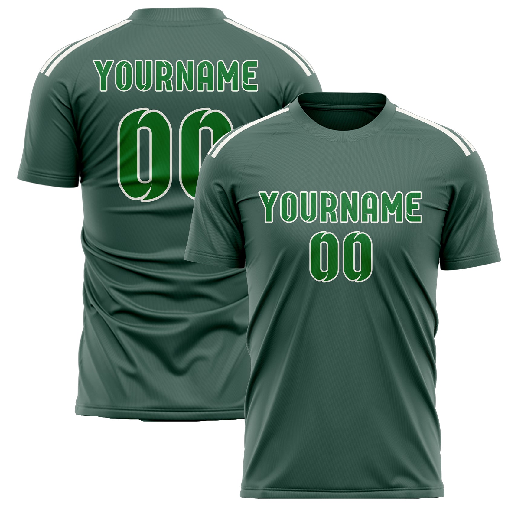 Custom Blue Green Emerald Green Soccer Jersey