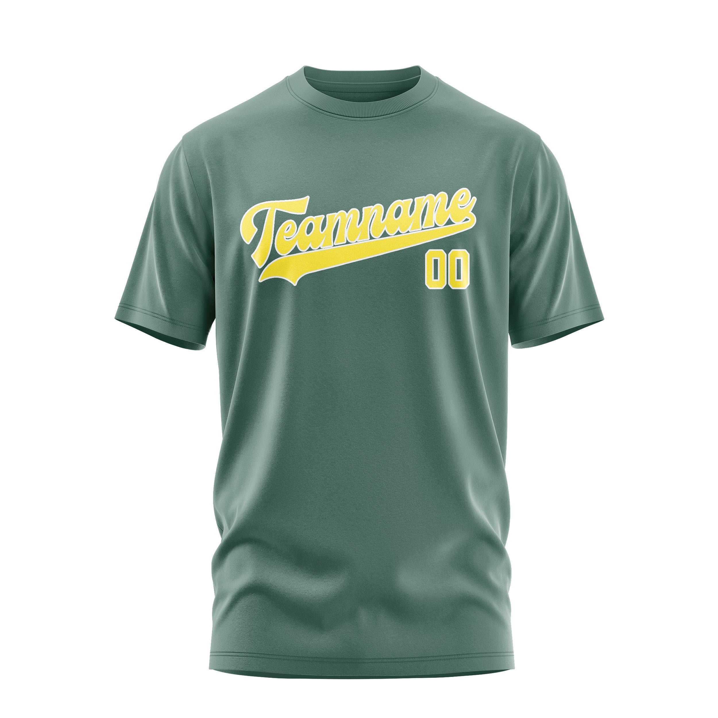 Custom Blue Green Light Yellow T-Shirt