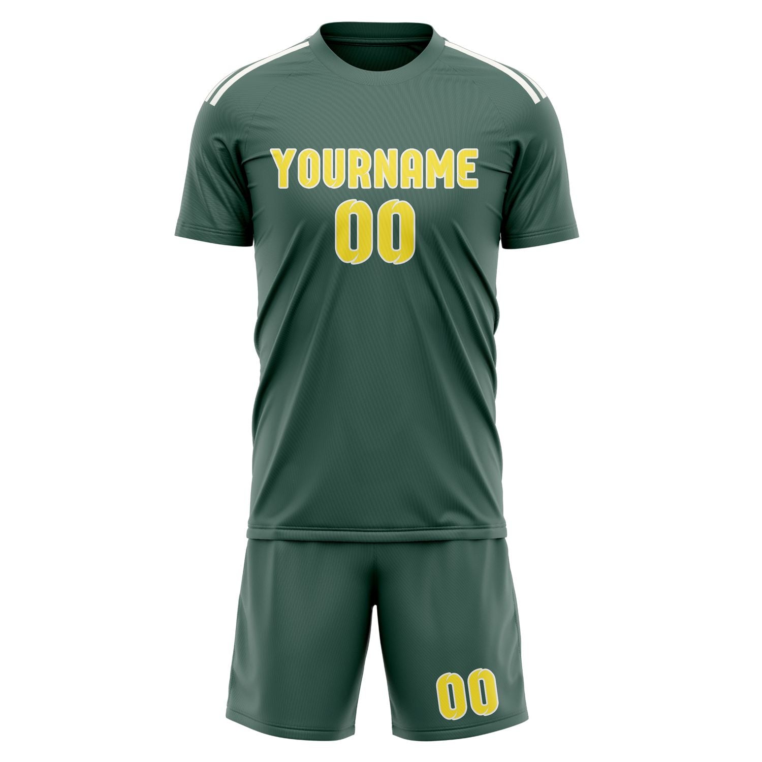 Custom Blue Green Light Yellow Soccer Set