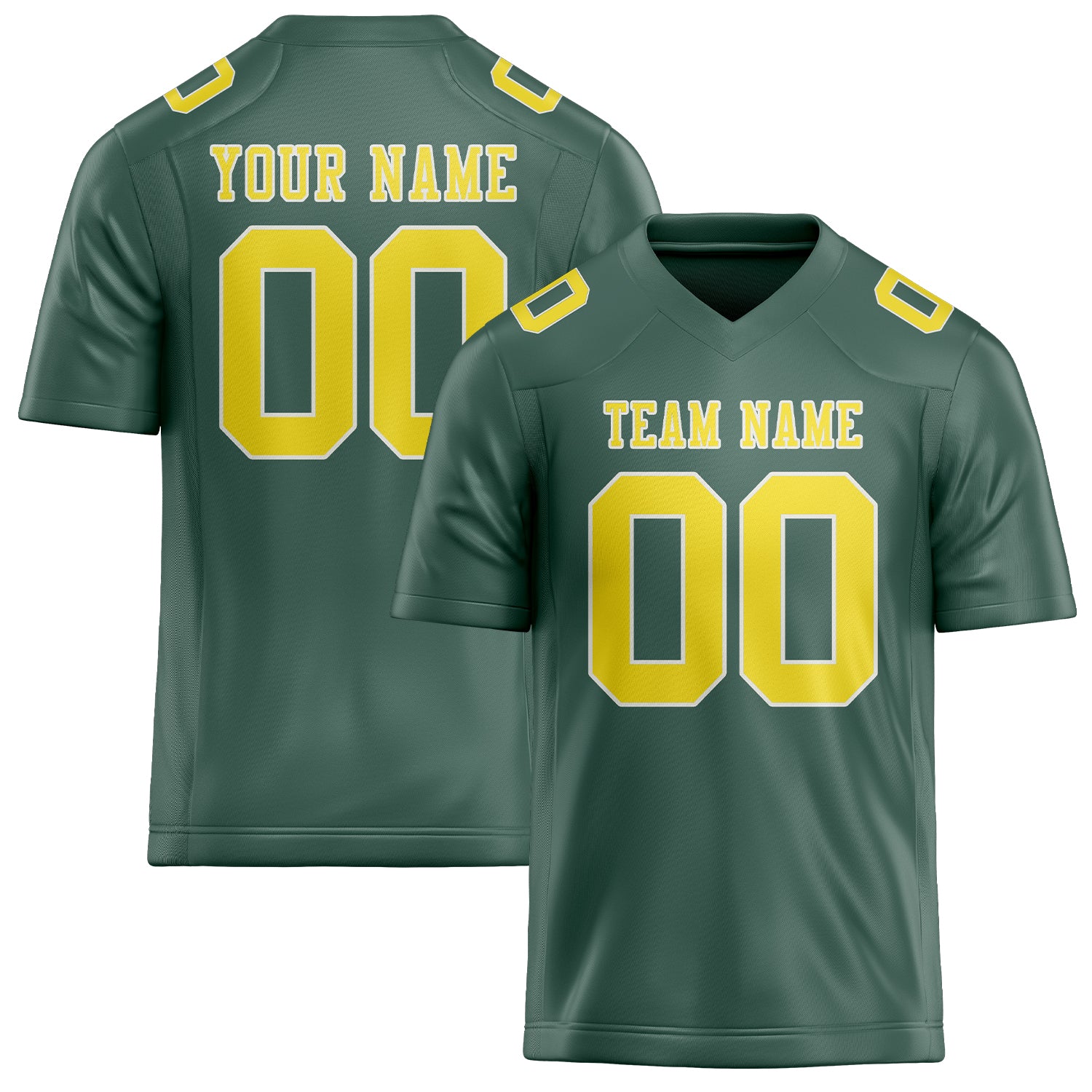 Custom Blue Green Light Yellow Football Jersey