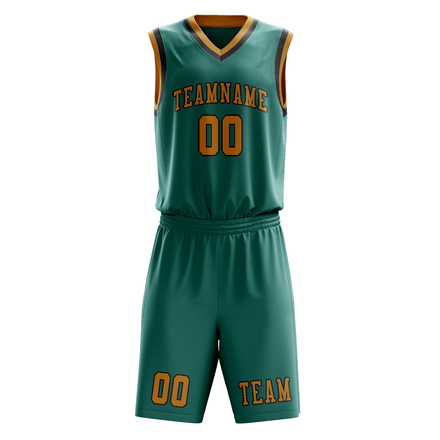 Custom Blue Green Yellow Basketball Set