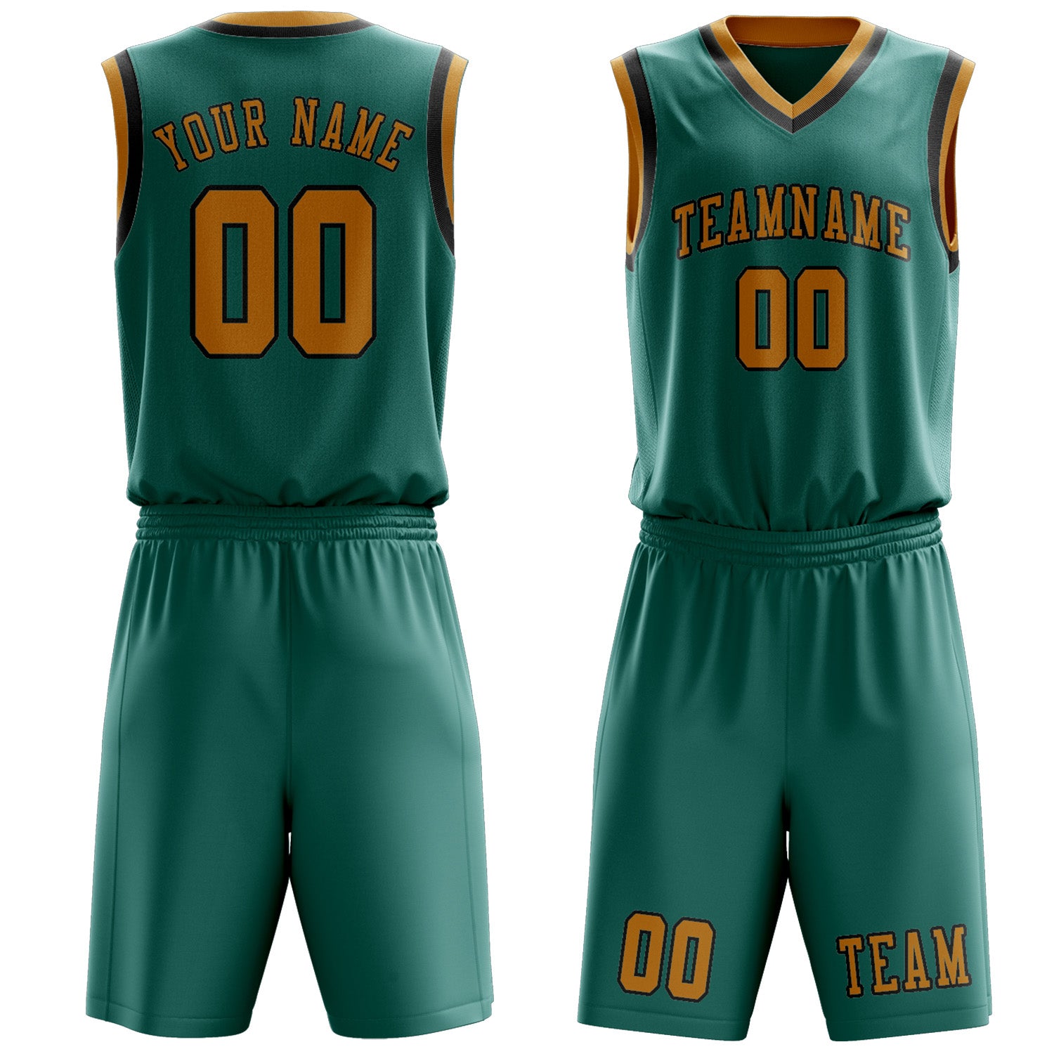 Custom Blue Green Yellow Basketball Set
