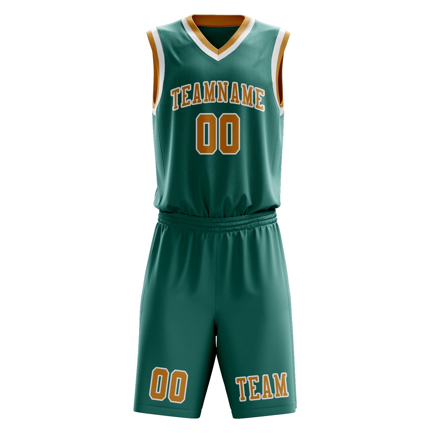 Custom Blue Green Yellow Basketball Set