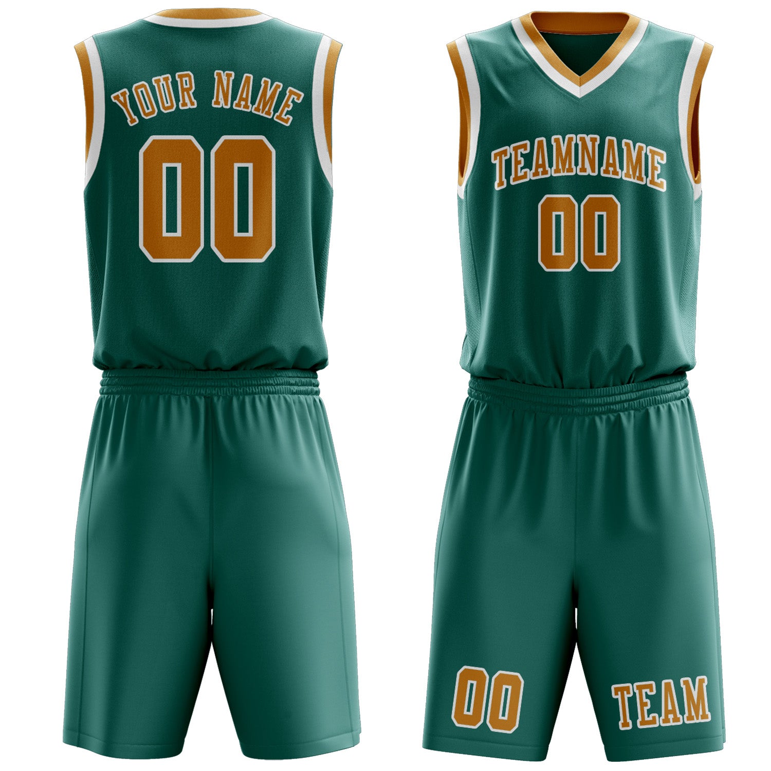 Custom Blue Green Yellow Basketball Set