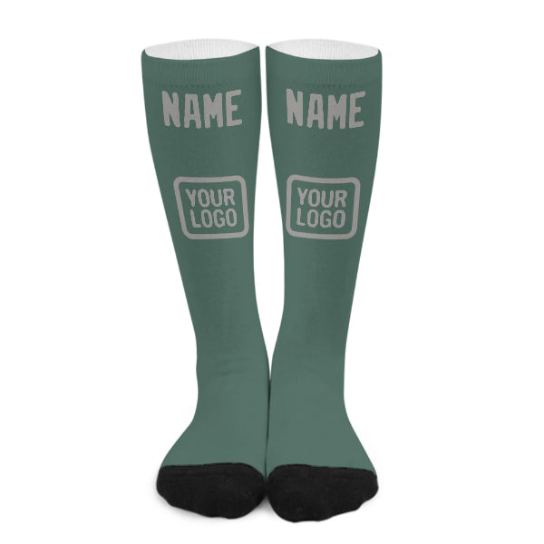 Custom Blue Green Gray Knee-High Sock